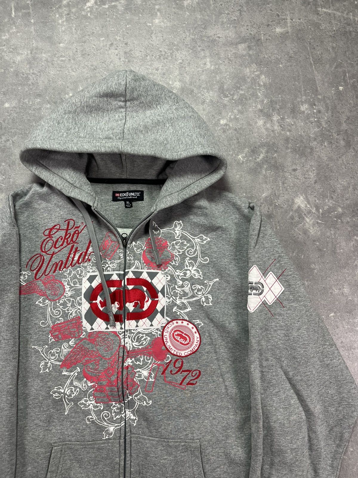 Ecko Unltd. Ecko Unltd Big Tattoo Print Logo Baggy Zip Hoodie XL XXL Size US XL / EU 56 / 4 - 6 Thumbnail