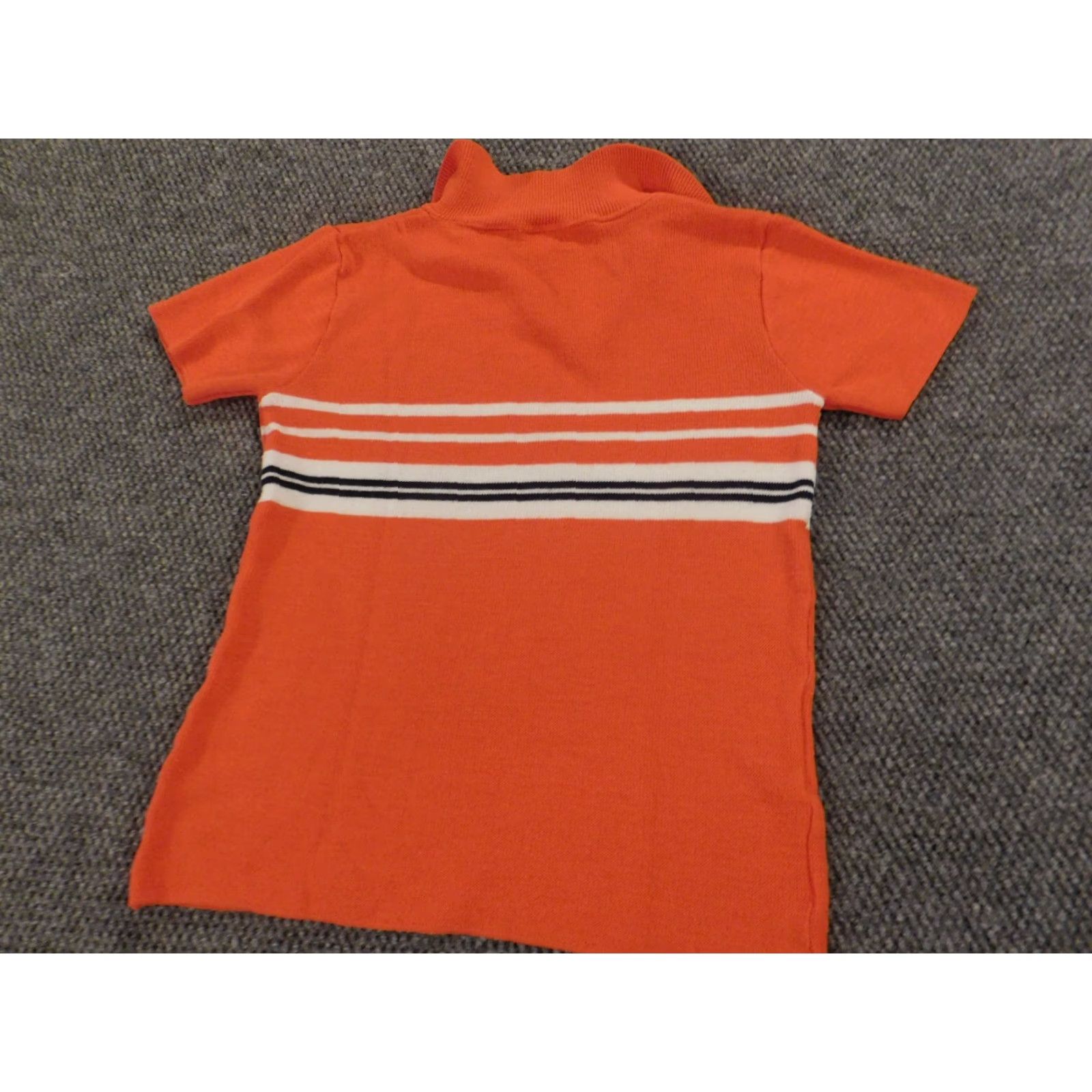 Vintage Bobbie Brooks Blouse Women S Orange Striped Crew Neck Pullover Short Sleeve Cap Sleeve Acrylic Rayon Regular Stretch Casual Vintage: No Size S / US 4 / IT 40 - 6 Thumbnail