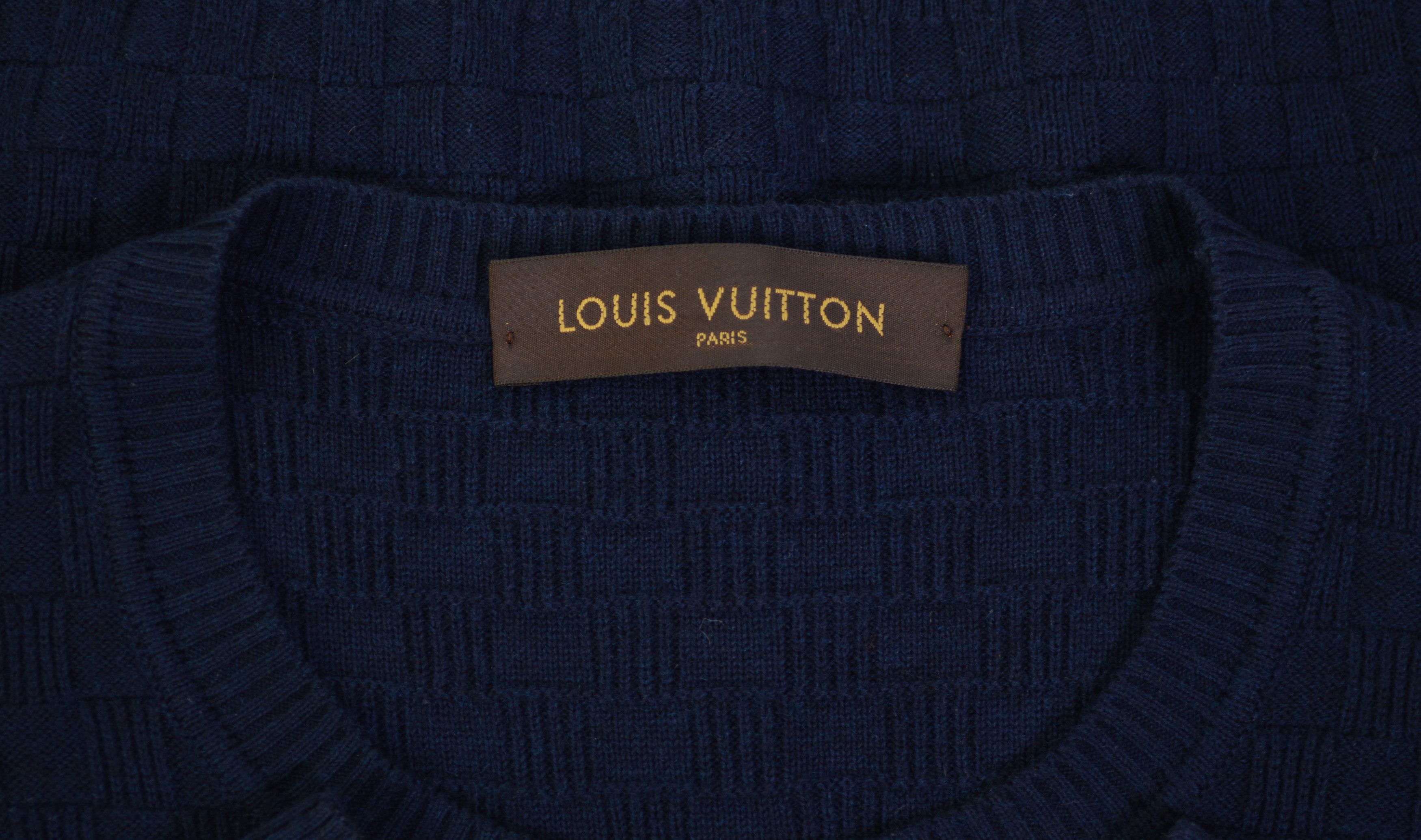 Louis Vuitton Men's Louis Vuitton Damier Pullover Sweater S Blue Size US S / EU 44-46 / 1 - 6 Thumbnail