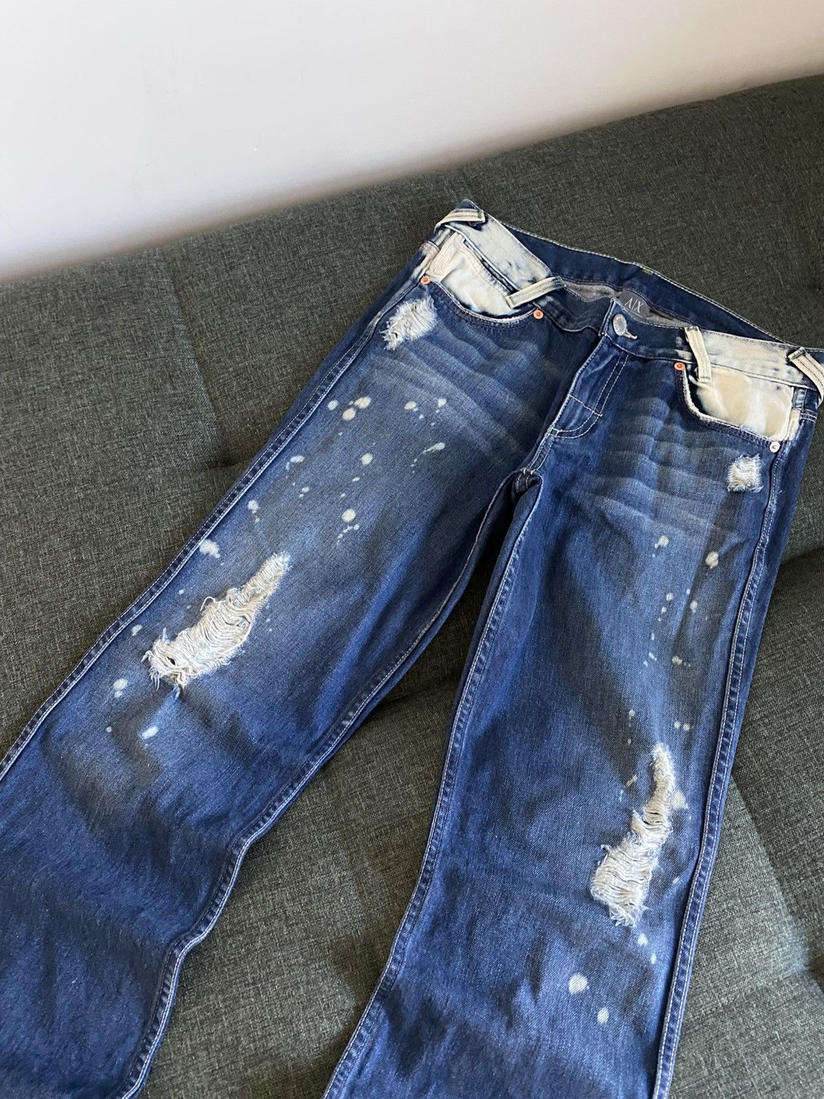 Armani Armani Vintage Flared Jeans Washed Faded Japanese Wide Y2K Size US 30 / EU 46 - 4 Thumbnail