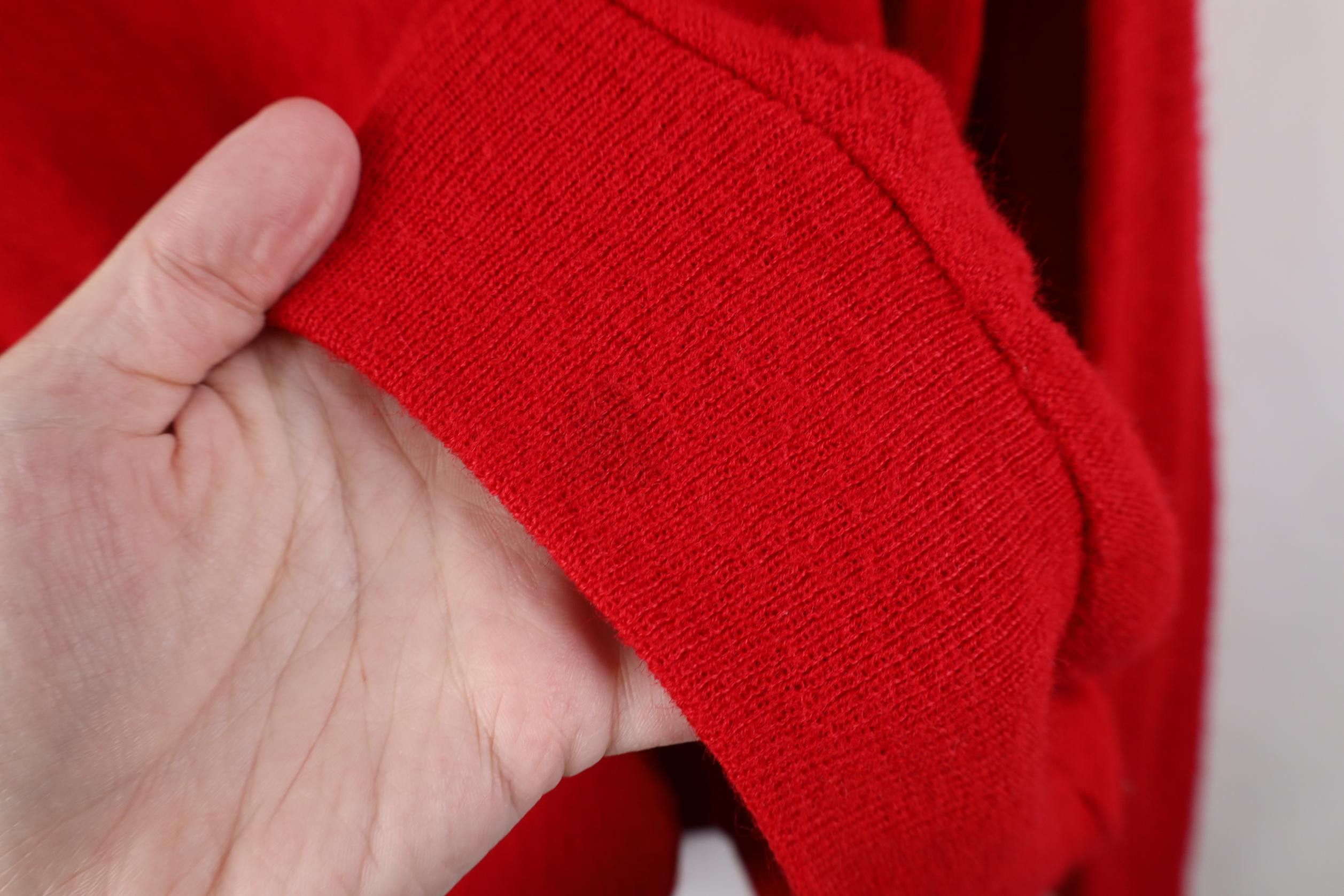 Lacoste Vintage 80s Izod Lacoste Boxy Fit Knit V-Neck Sweater Red Size US XL / EU 56 / 4 - 14 Thumbnail