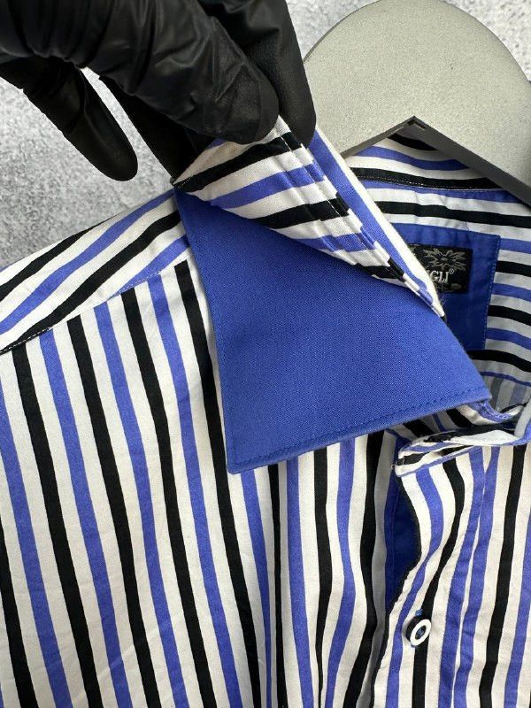 Other Claudio Lugli Slim Cut Striped Cotton Poplin Shirt Size US XL / EU 56 / 4 - 10 Thumbnail