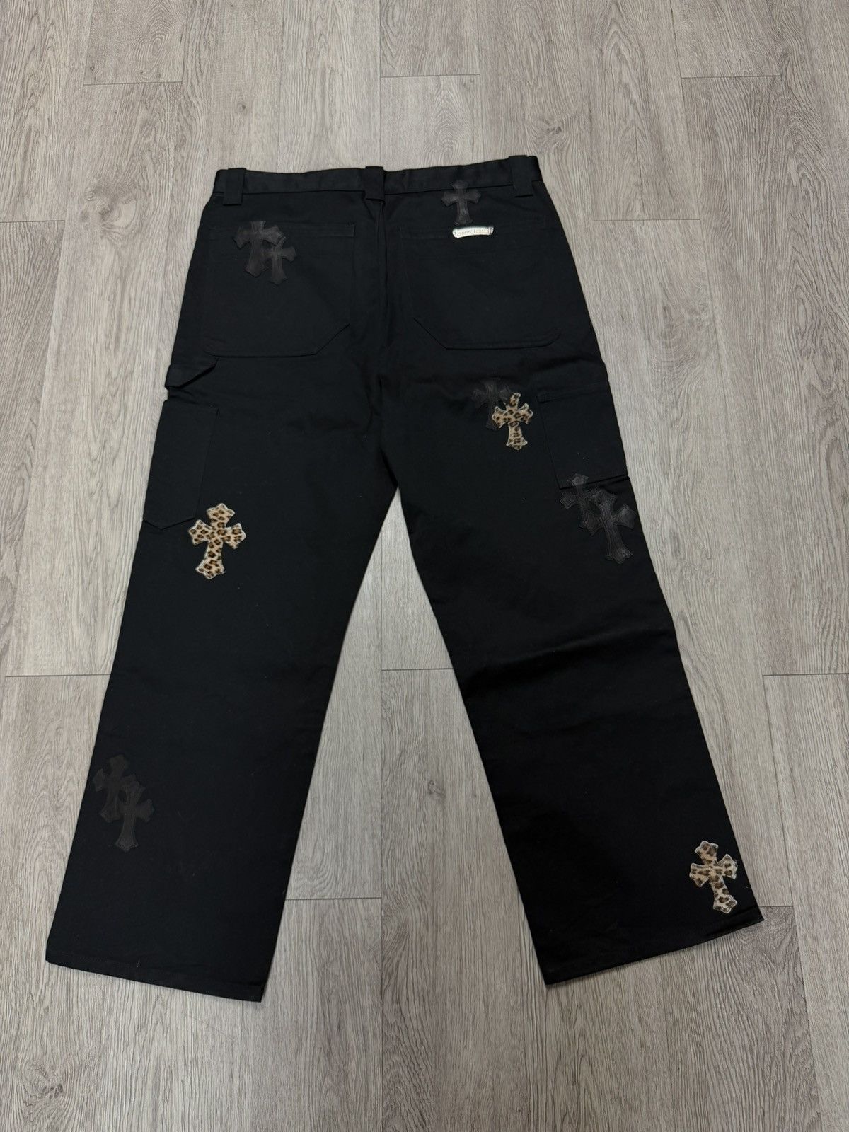 Chrome Hearts Chrome Hearts Black Cheetah Cross Patch Double Knee Jeans Size US 36 / EU 52 - 2 Thumbnail
