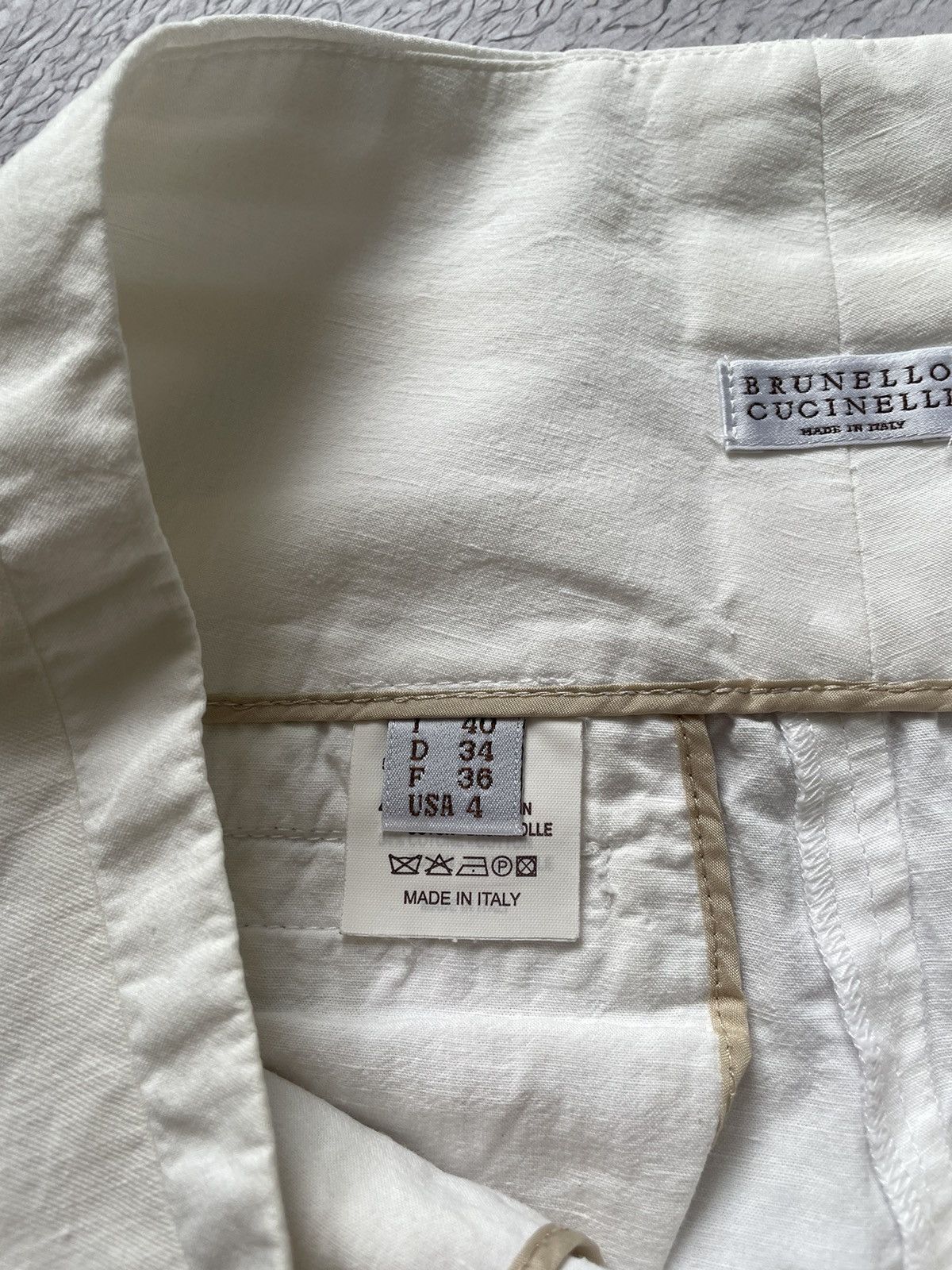 Brunello Cucinelli Brunello Cucinelli Pants Luxury Linen Made in Italy White Size 27" / US 4 / IT 40 - 9 Thumbnail