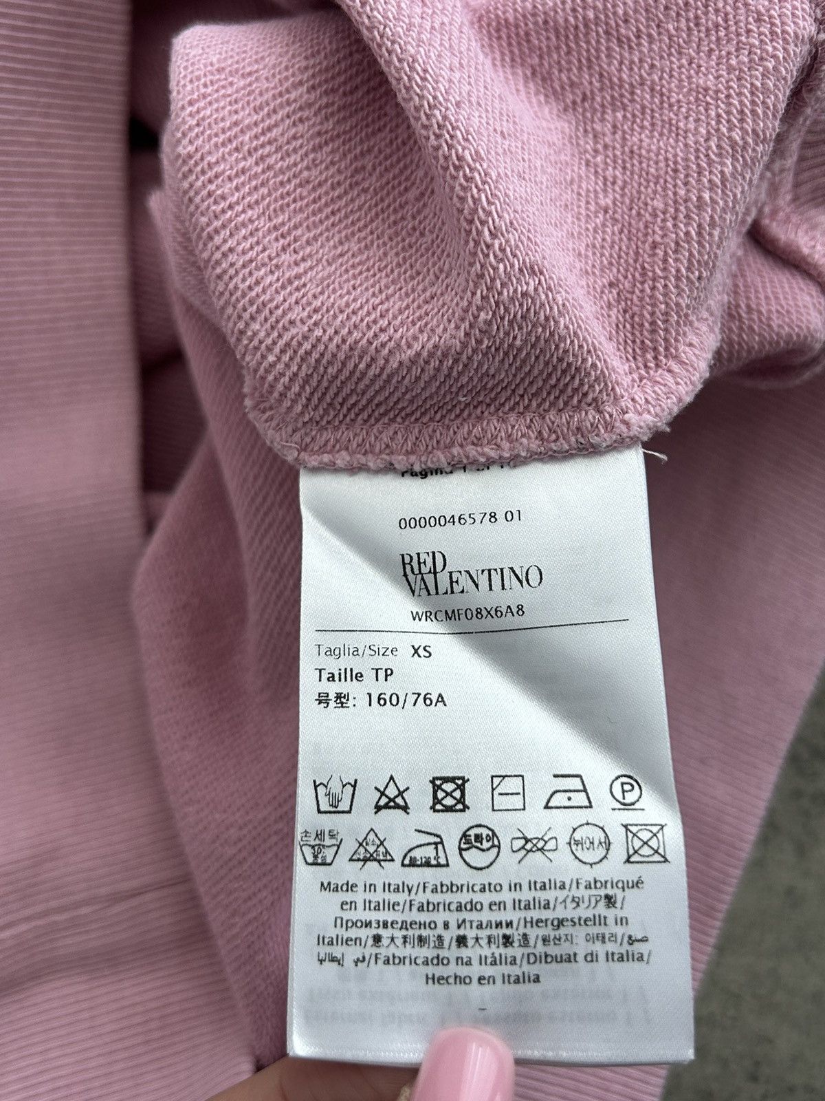 Valentino RED VALENTINO Pink Hoodie Allover Luxury Size XS / US 0-2 / IT 36-38 - 6 Thumbnail
