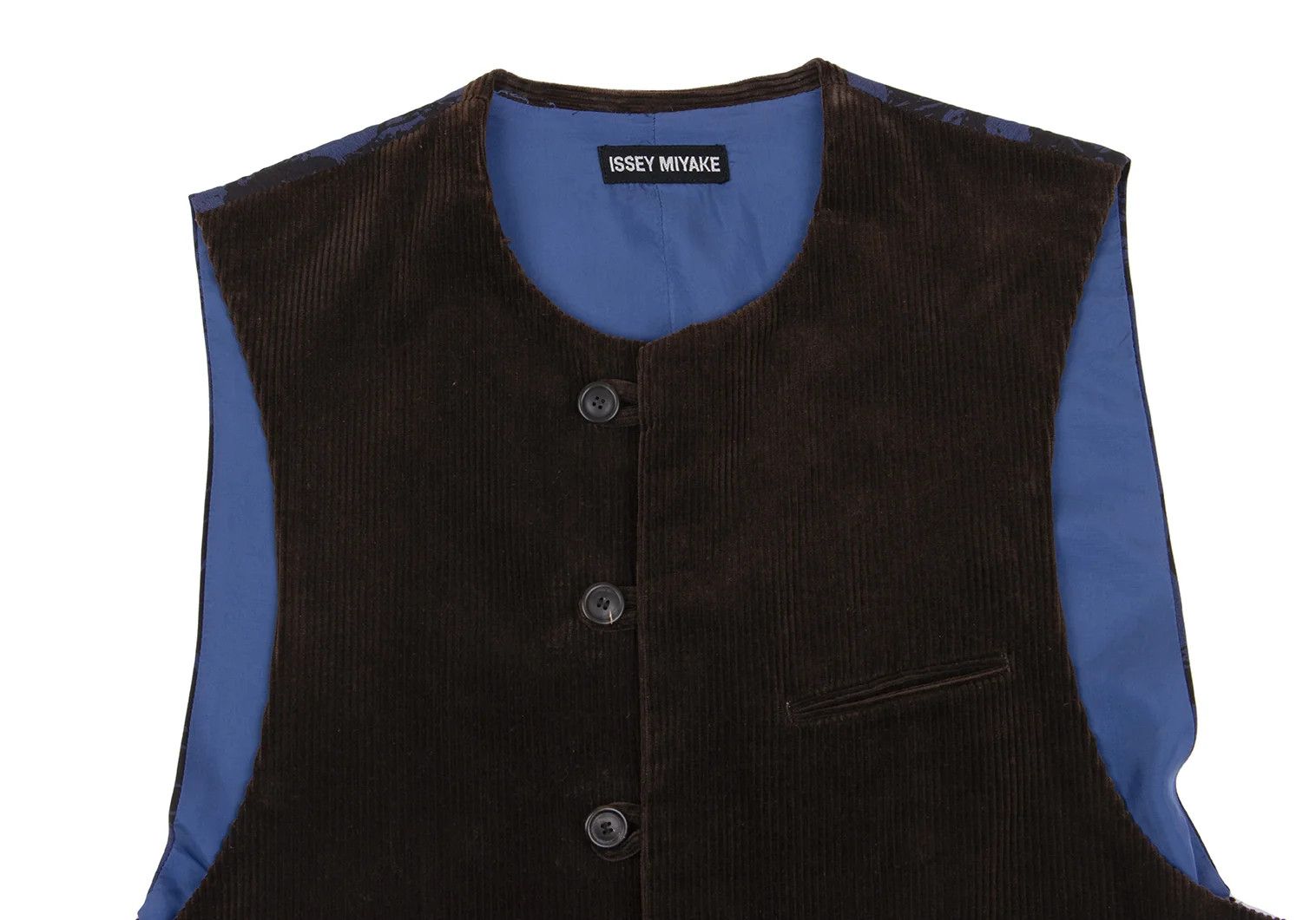 Issey Miyake Corduroy Gilet Vest in Brown and Blue, Size M Size US M / EU 48-50 / 2 - 2 Thumbnail