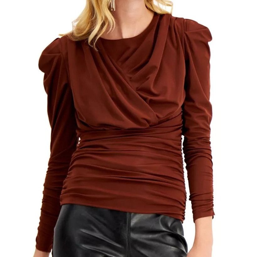 CNCPTS INC International Concepts Womens Ruched Blouse XXL Stretch Size XXL / US 16-18 / IT 52-54 - 1 Thumbnail