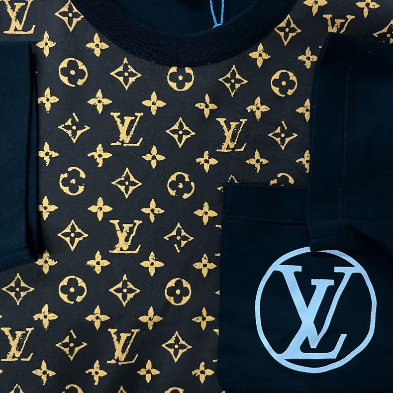 Louis Vuitton Louis Vuitton Brown full print chest logo short sleeve Size S / US 4 / IT 40 - 4 Thumbnail