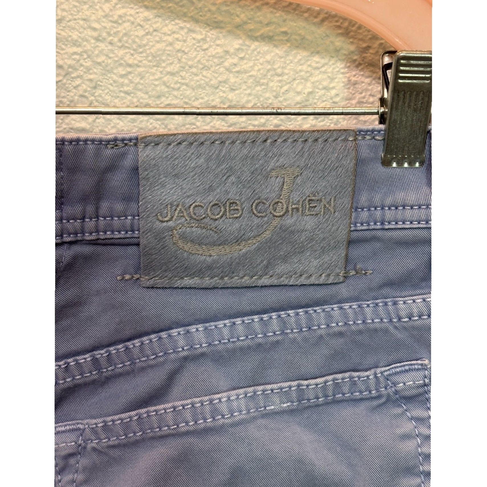 Jacob Cohen Jacob Cohen Jeans 33x28 Button Italy Denim 5-Pocket Straight Mens Blue Fashion Comfort Belted Logo Regular Inseam 28" Size US 33 - 5 Thumbnail