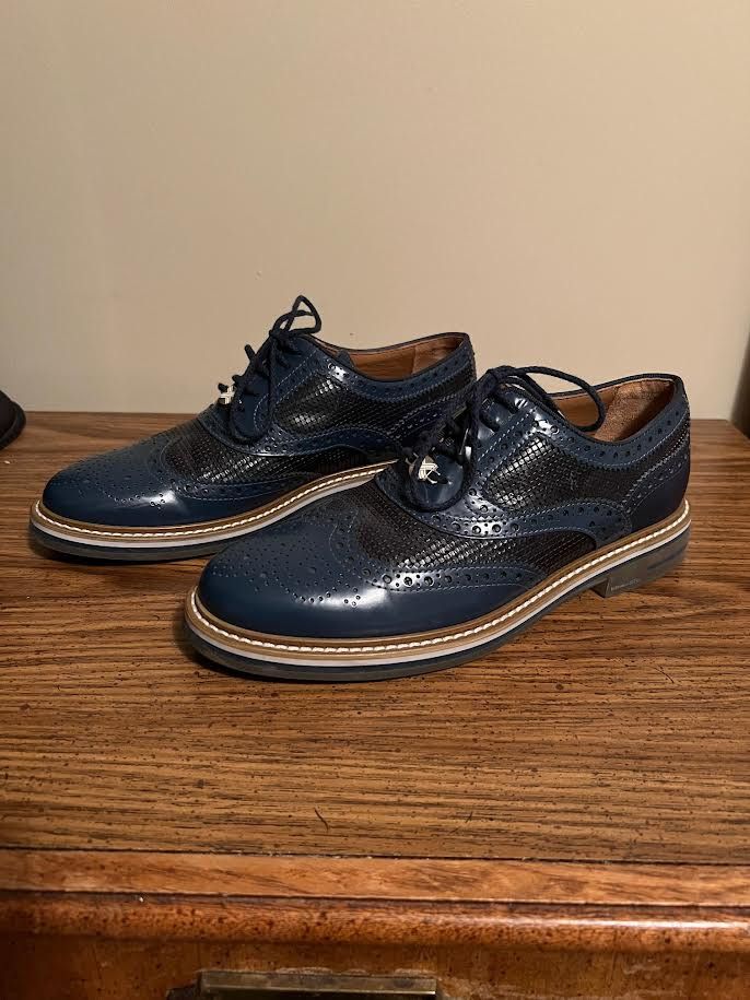 Other Wing Tip Brogue tonal blue with clear foot pad Size US 8 / EU 41 - 1 Thumbnail