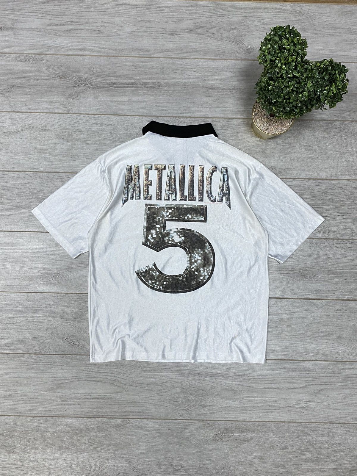 Metallica Metallica 1996 RARE vintage big logo polo spell out shirt Size US XL / EU 56 / 4 - 1 Thumbnail