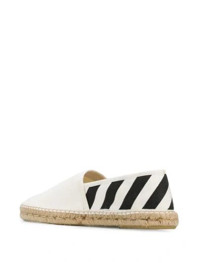 Off-White o1gr1nt0125 Stripes Flat Espadrillas in White Black Size US 6 / IT 36 - 3 Thumbnail