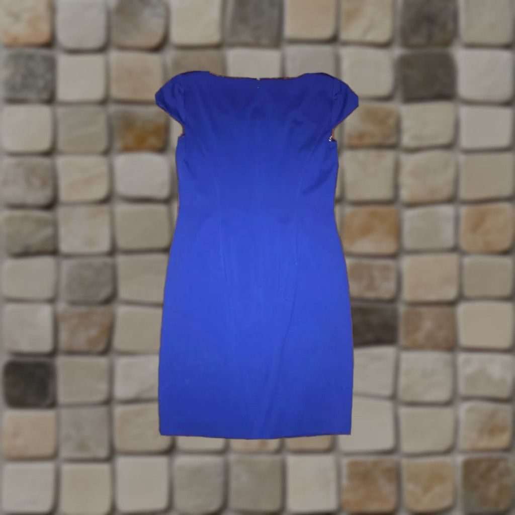 Vintage Tahari Arthur S. Levine Women's Blue Sleeveless A-Line Zipper Back Dress Size 8 Size M / US 6-8 / IT 42-44 - 1 Thumbnail