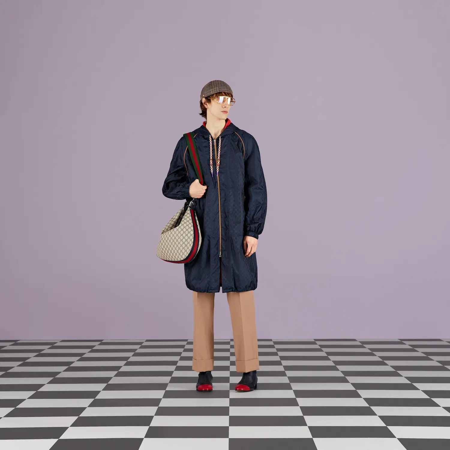 Gucci o1mt1gz0725 Technical GG Hooded Long Jacket in Blue Size US M / EU 48-50 / 2 - 6 Thumbnail