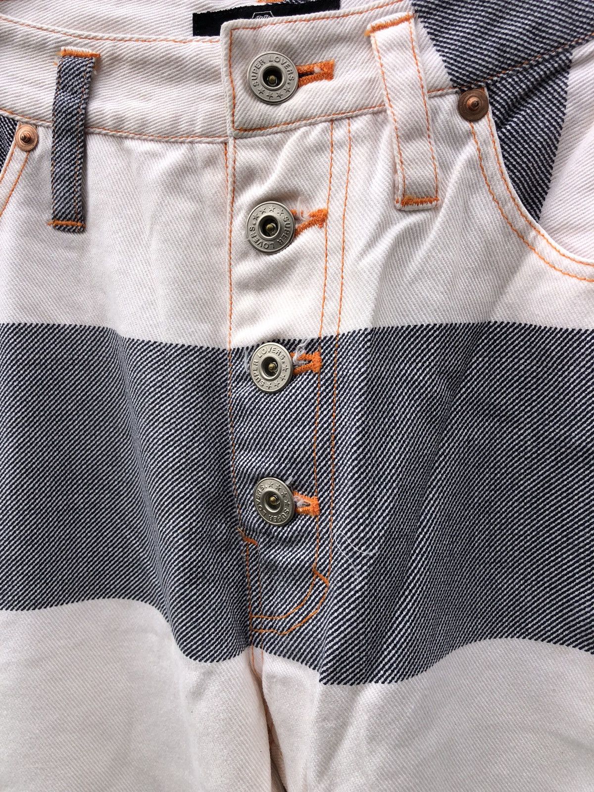 Hysteric Glamour Japanese Brand Super Lovers Stripe Hagi Style Jeans Size 23" - 8 Thumbnail