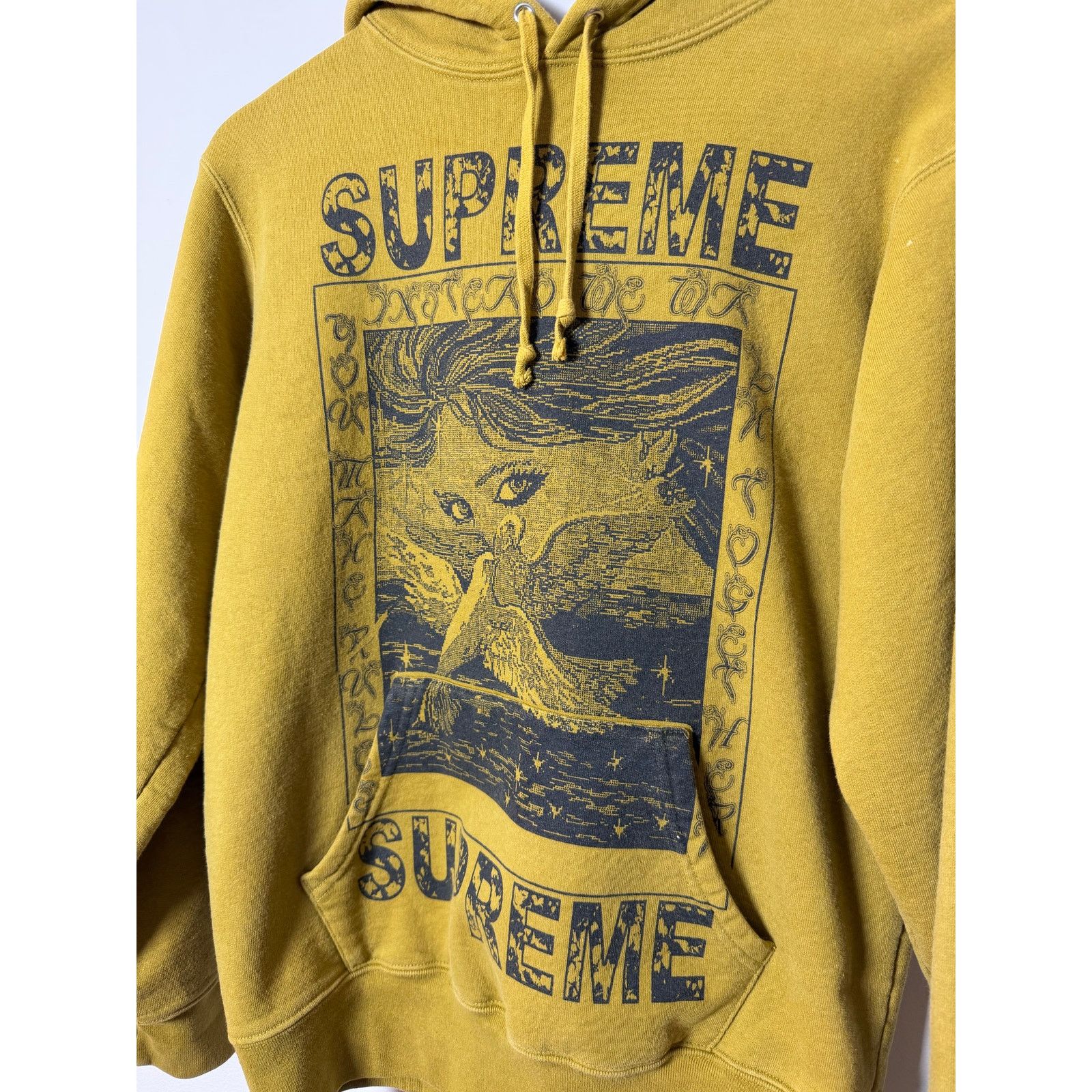Supreme Doves Hooded Sweatshirt Mustard