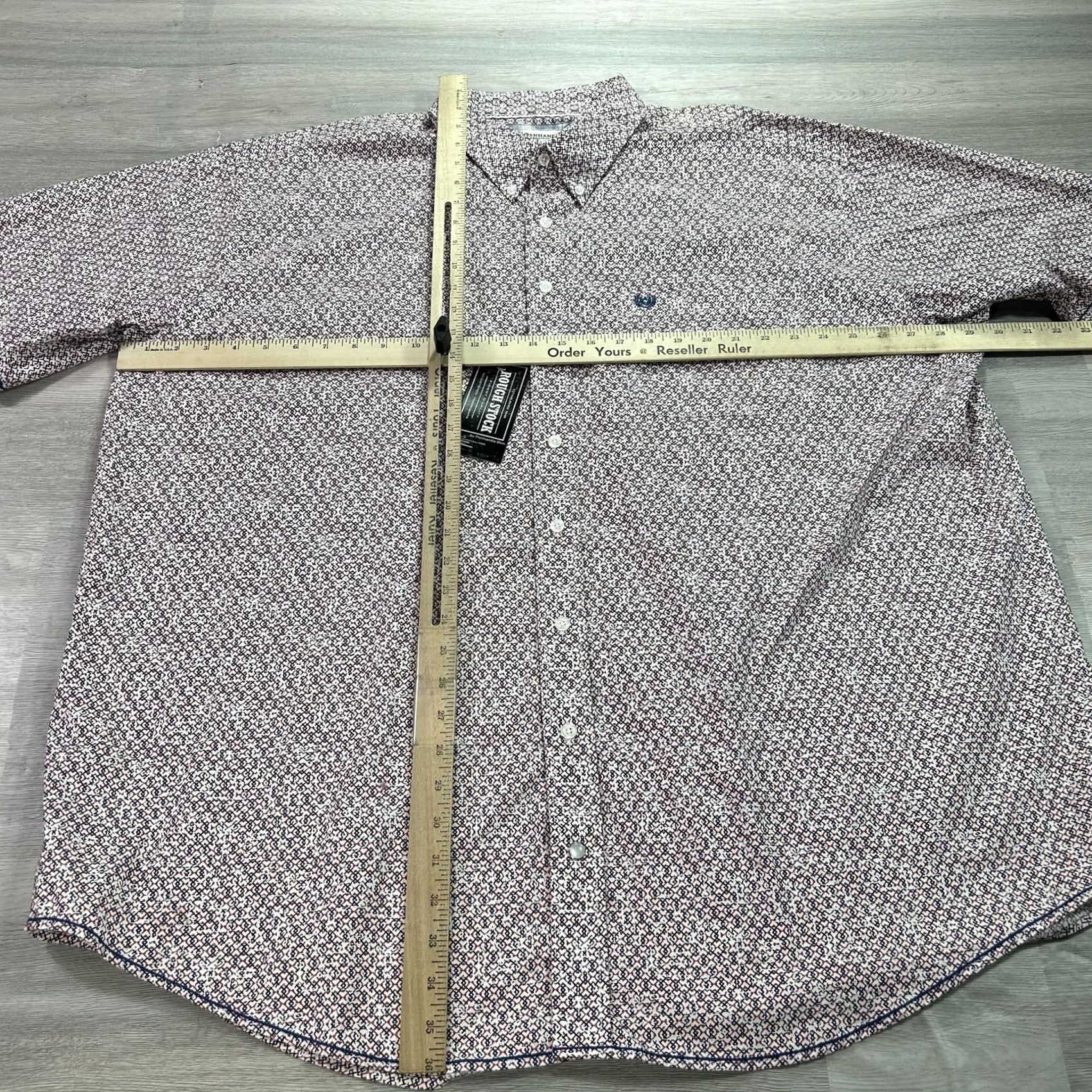 Vintage Panhandle Rough Stock Shirt Mens 2XL White Geometric Short Sleeve Western Snap Size US XXL / EU 58 / 5 - 5 Thumbnail