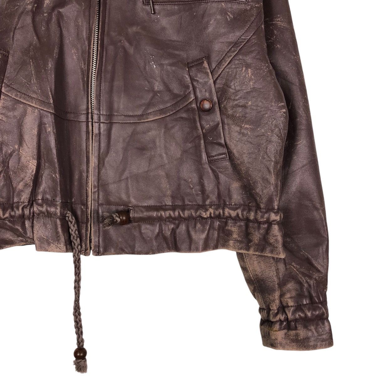 Japanese Brand 📌Cropped Genuine Leather Jacket Biker Josephine Size US M / EU 48-50 / 2 - 6 Thumbnail