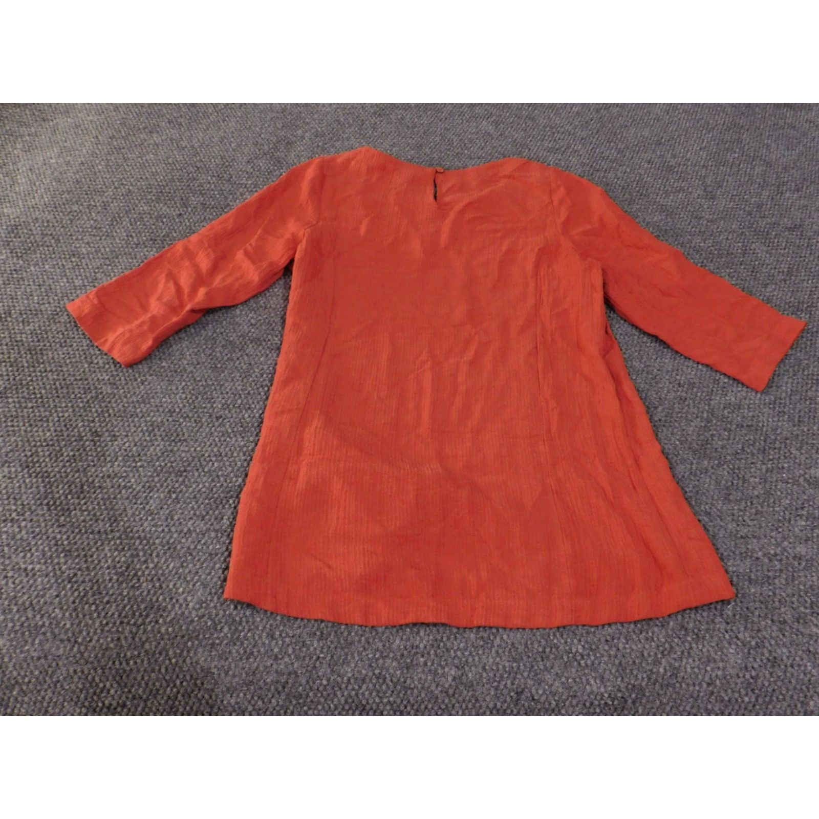 Soft Surroundings Soft Surroundings Blouse Tunic Womens Small Orange 3/4 Sleeve Button Detail Ramie Rayon Size S / US 4 / IT 40 - 6 Thumbnail
