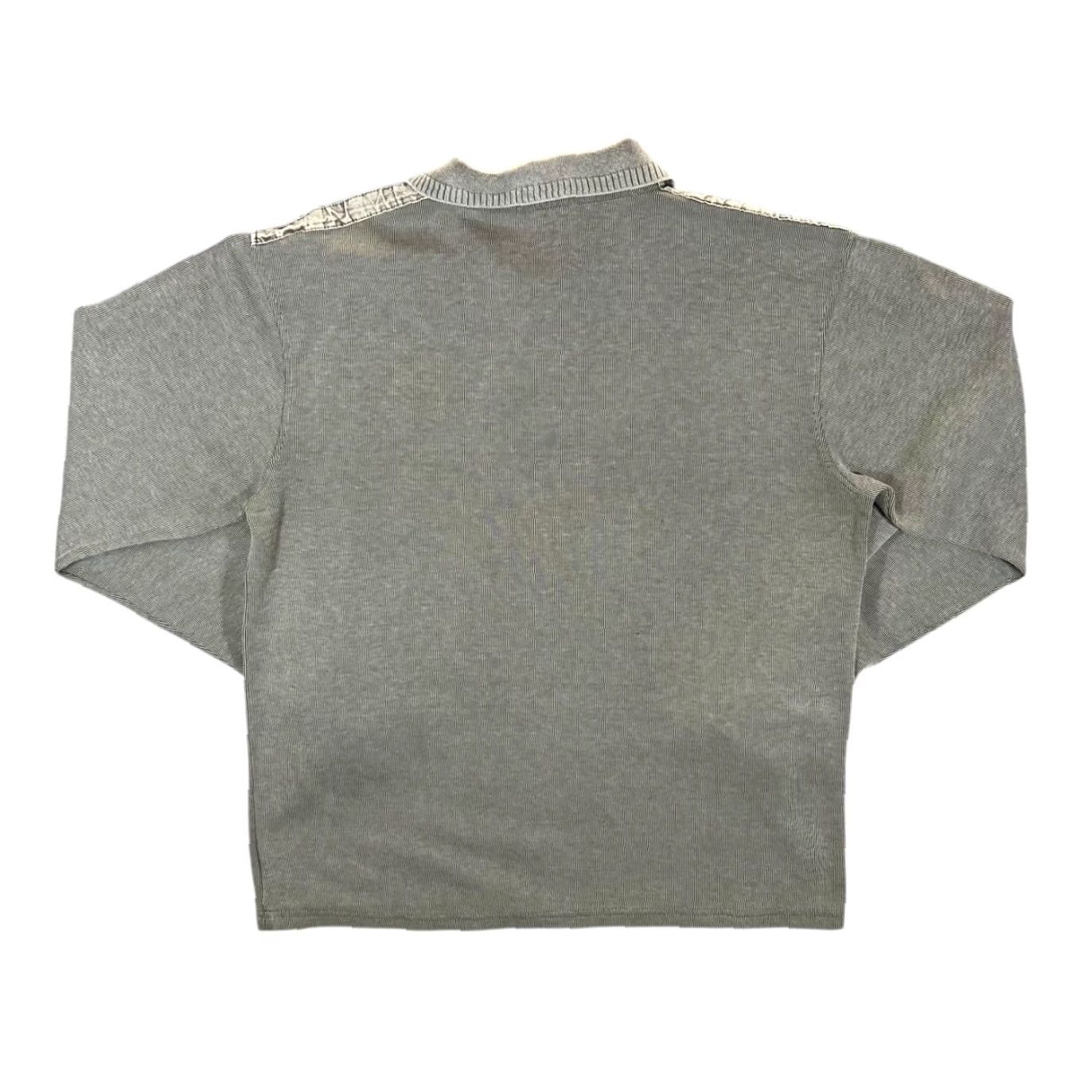 Vintage KALAMTON Polo Shirt Long Sleeve Grey Khaki Cotton Elastane Large Mens Shirt Size US L / EU 52-54 / 3 - 2 Thumbnail