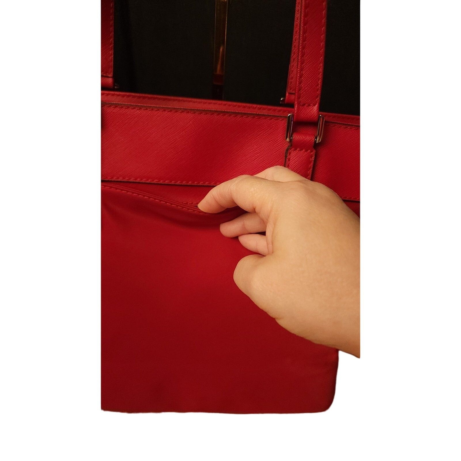 Michael Kors Michael Kors Small Top Nylon & Saffiano Leather Crimson Red. Size ONE SIZE - 8 Thumbnail