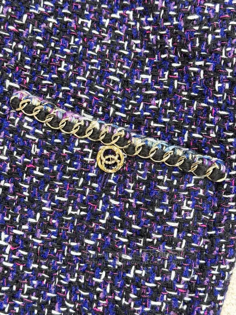 Chanel Chanel Purple tweed zipper vest jacket Size XS / US 0-2 / IT 36-38 - 4 Thumbnail