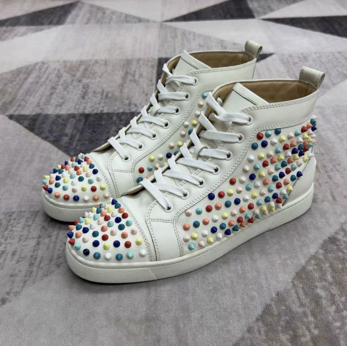 Christian Louboutin Christian Louboutin Rainbow Spike High Top Sneakers Size US 9.5 / EU 42-43 - 1 Thumbnail