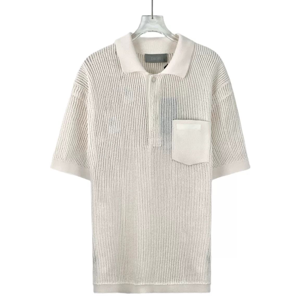 Dior Dior Grey Cutout Knit Short Sleeve Polo Size US M / EU 48-50 / 2 - 1 Thumbnail