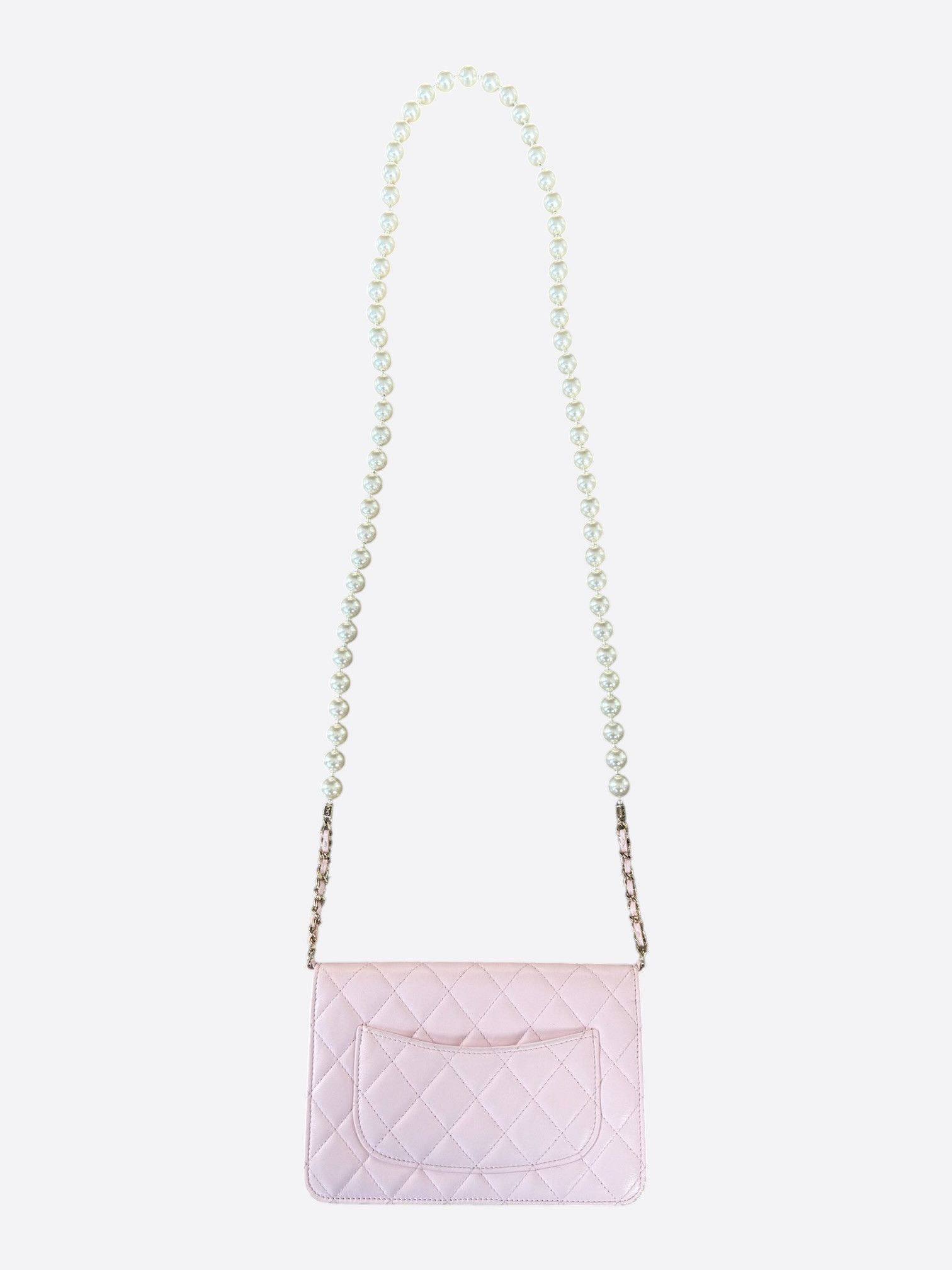 Chanel Chanel Pink Quilted CC Pearl Wallet On Chain Bag Size ONE SIZE - 3 Thumbnail