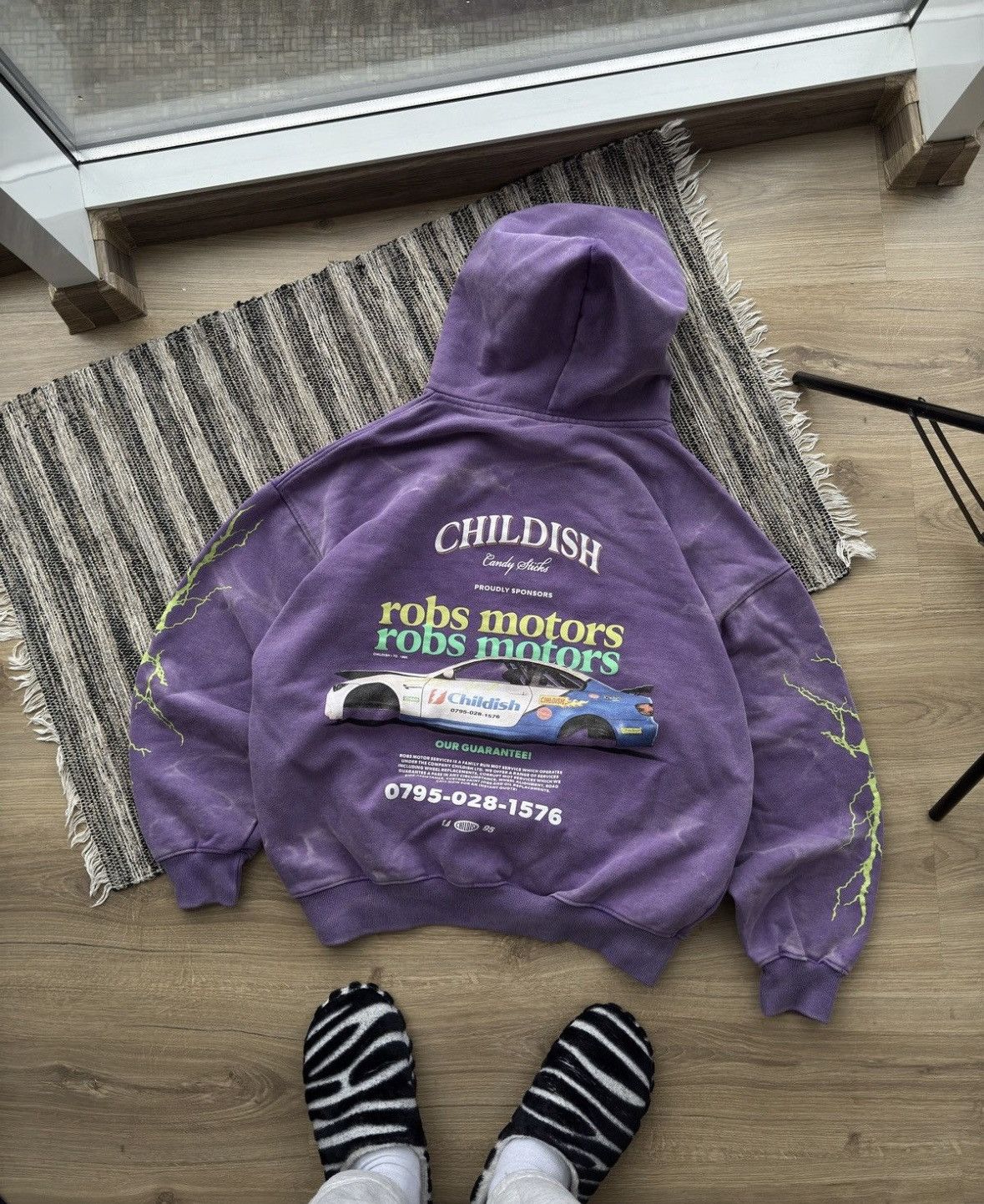 Vintage Vintage Childish Robs Motors 1995 purple Racing hoodie Size US M / EU 48-50 / 2 - 2 Thumbnail