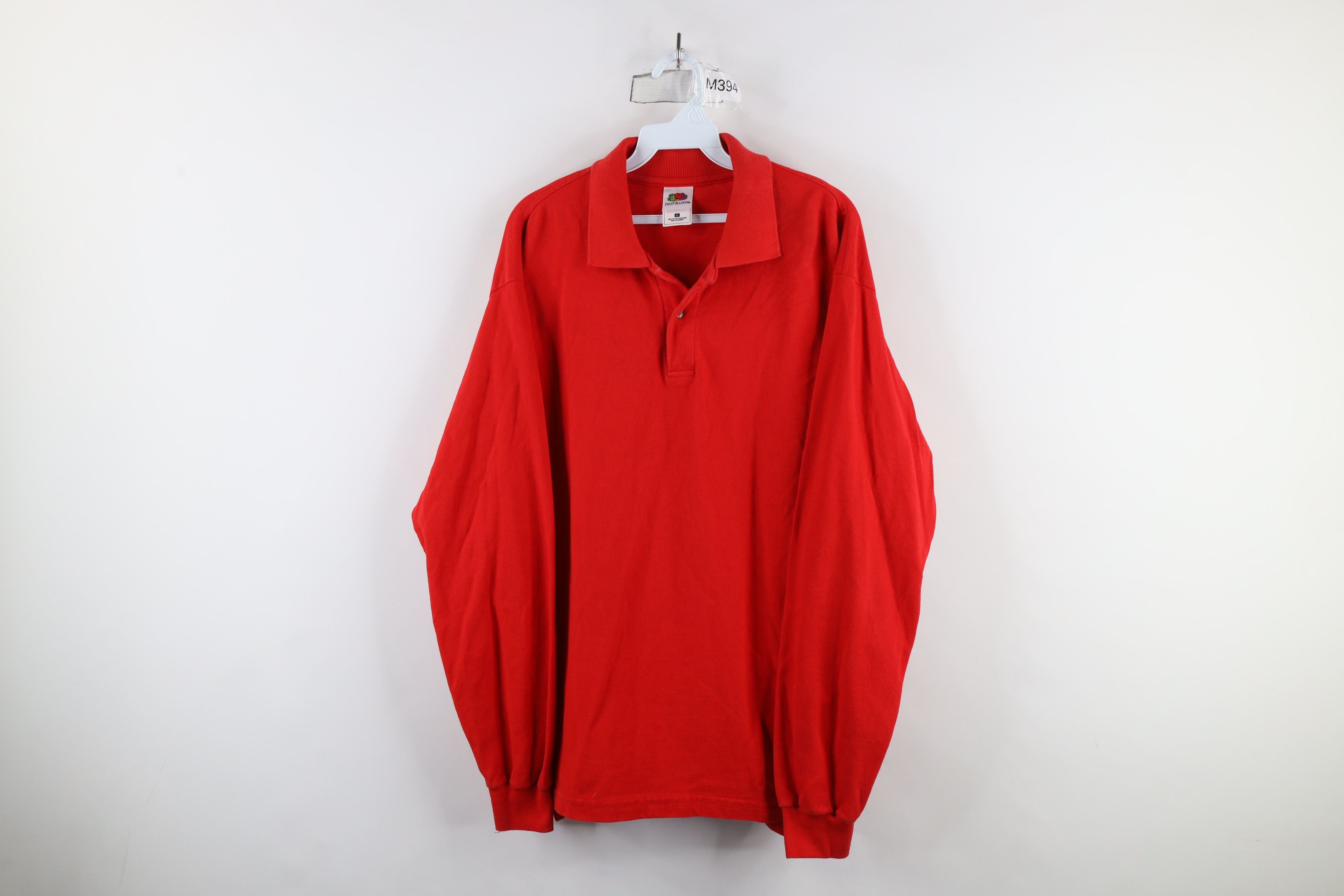 Vintage Vintage 90s Streetwear Long Sleeve Rugby Polo Shirt Red Size US L / EU 52-54 / 3 - 1 Thumbnail