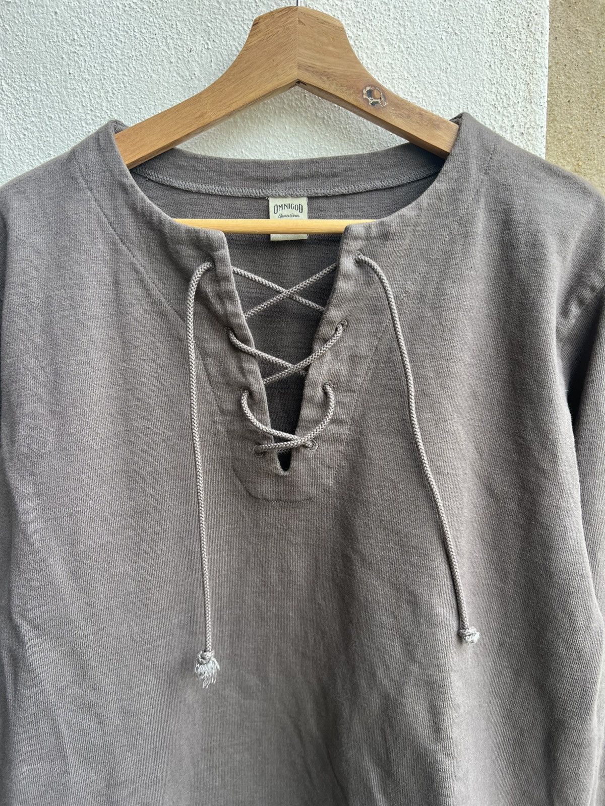 OMNIGOD Y2K OMNIGOD LONGSLEEVE LACE UP SHIRT KAPITAL STYLE Size US L / EU 52-54 / 3 - 3 Thumbnail