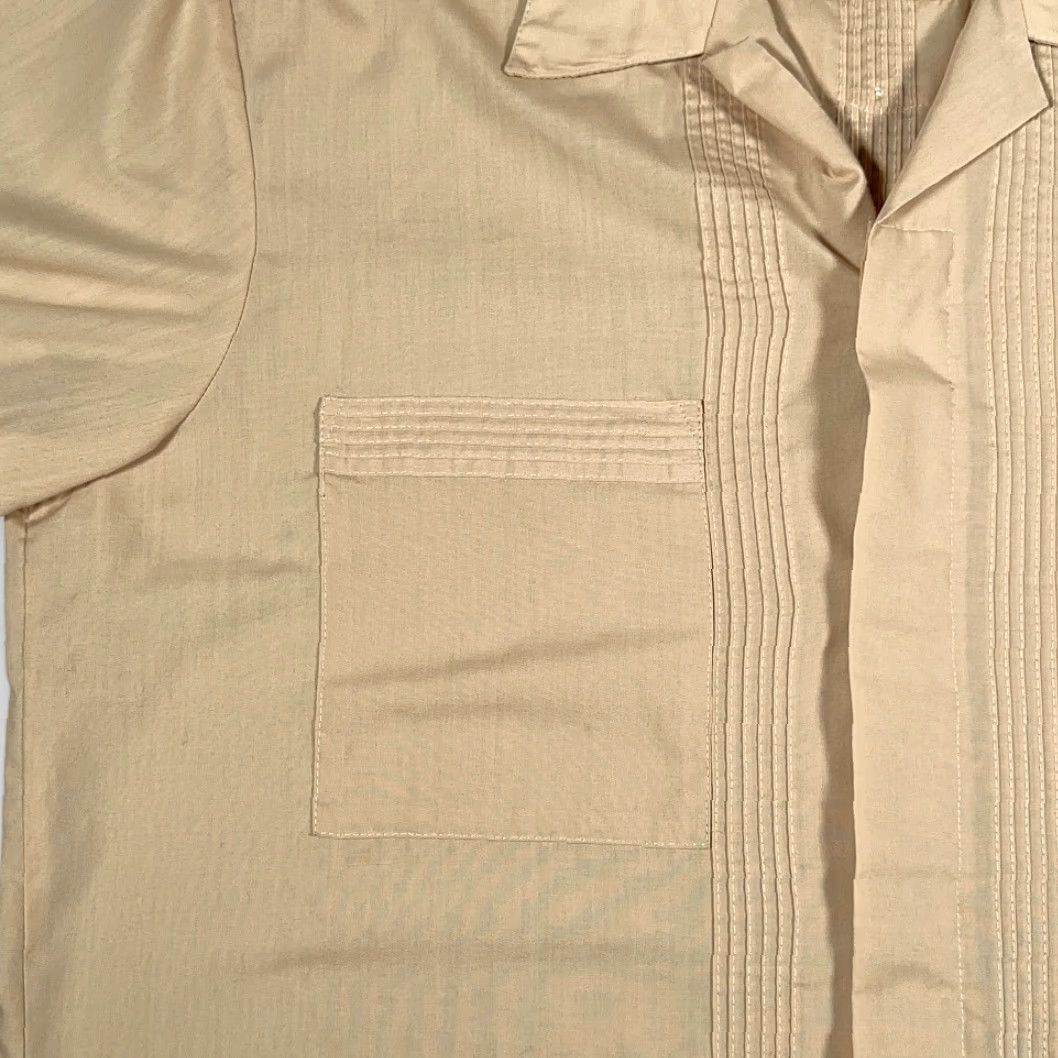 Vintage VINTAGE Guayabera Shirt Adult LARGE Brown Cuban Wedding Embroidered Buttons 70s Size US L / EU 52-54 / 3 - 7 Thumbnail