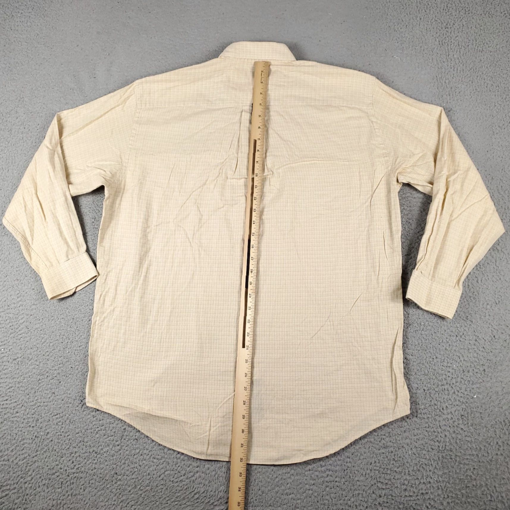 Nautica Nautica Dress Shirt Mens Size 16 Yellow Plaid Long Sleeve B0294 Size 42R - 3 Thumbnail