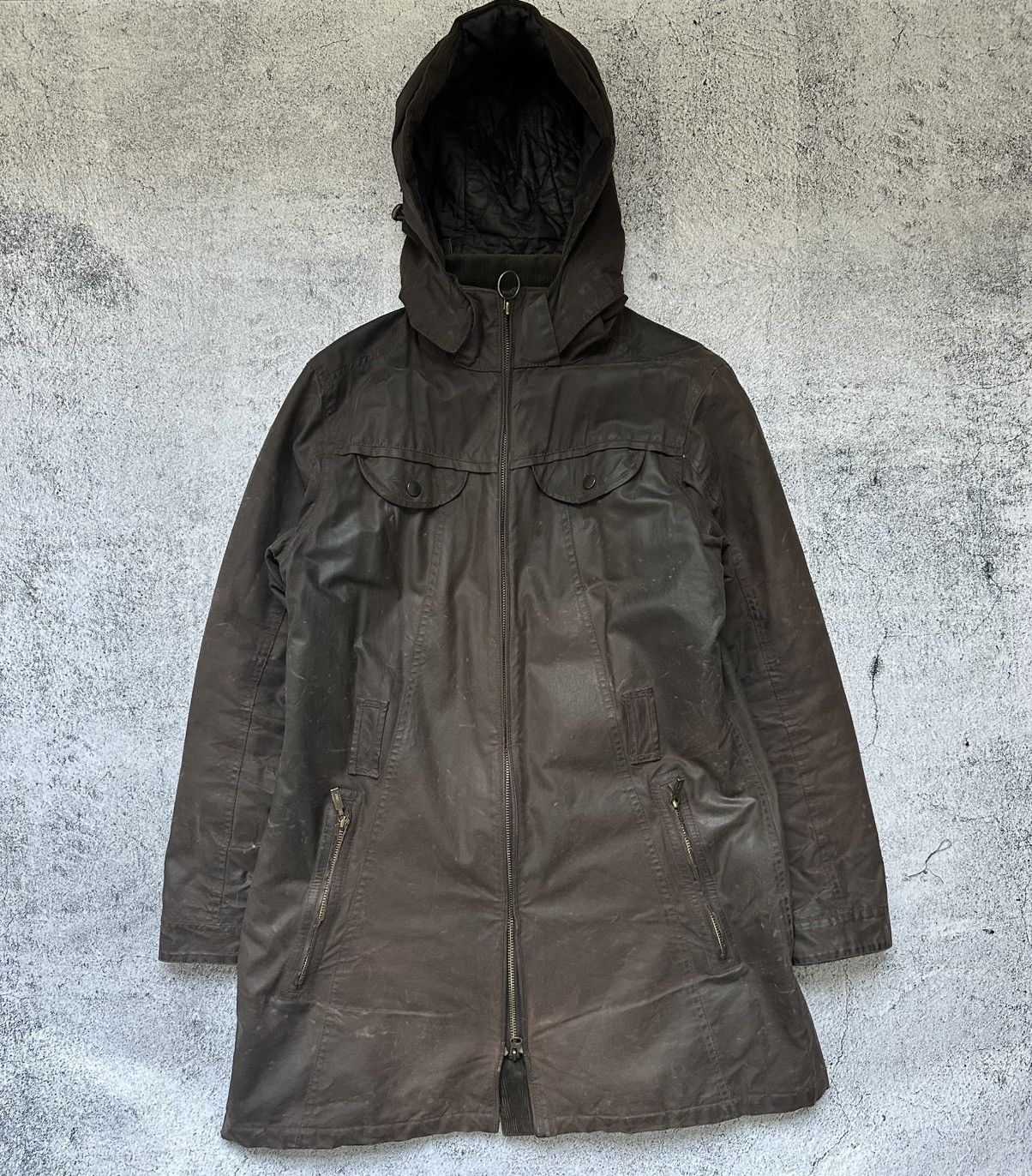 Barbour Vintage Wax Barbour Zip Jacket Distressed Fit Brown Size L / US 10 / IT 46 - 1 Thumbnail