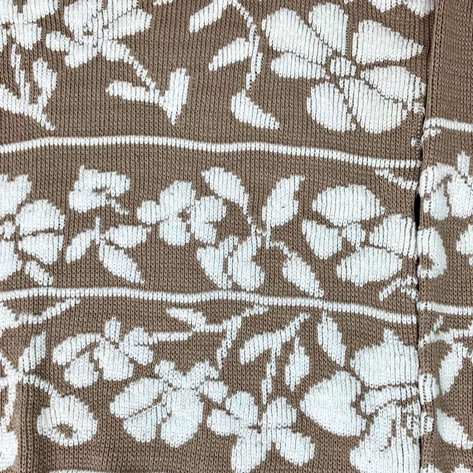 Vintage Vintage David Brett Knit Floral Mock Neck Sweater Size L / US 10 / IT 46 - 4 Thumbnail