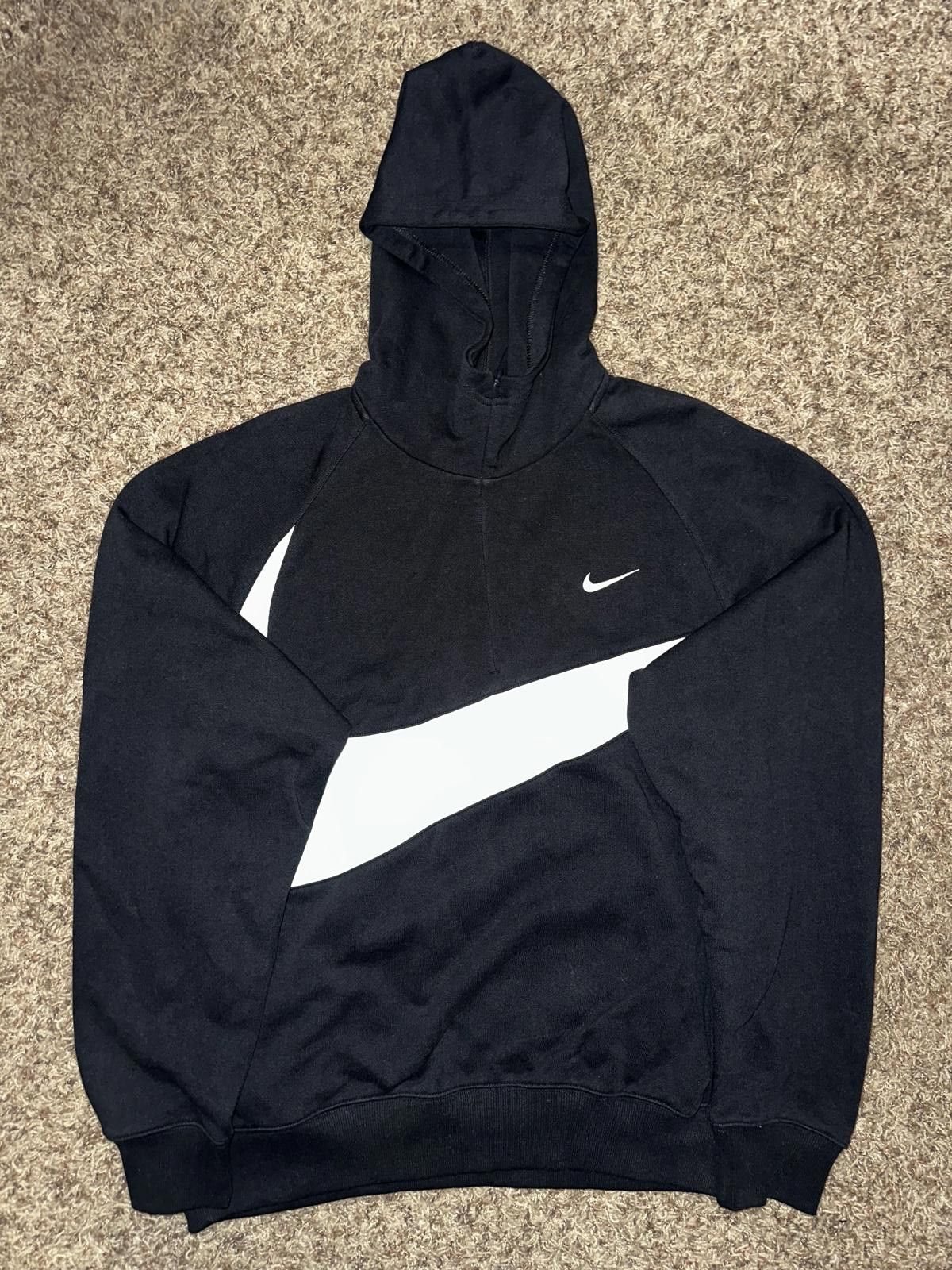 Nike Nike Sportswear Big Swoosh Half Zip Black/White Hoodie Sample Size US L / EU 52-54 / 3 - 1 Thumbnail