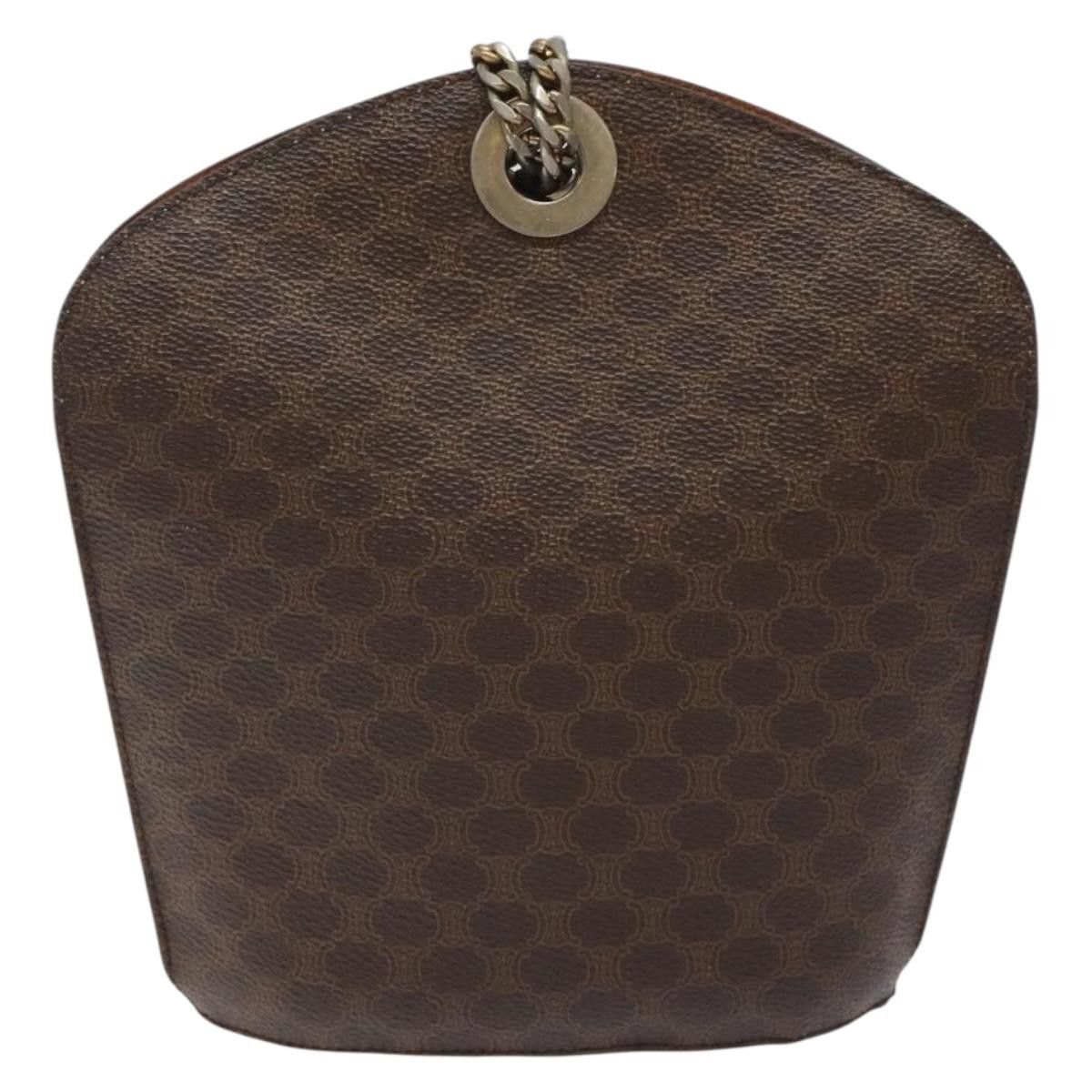 Celine CELINE Macadam Canvas Shoulder Bag Pvc Leather Brown Gold Size ONE SIZE - 3 Thumbnail