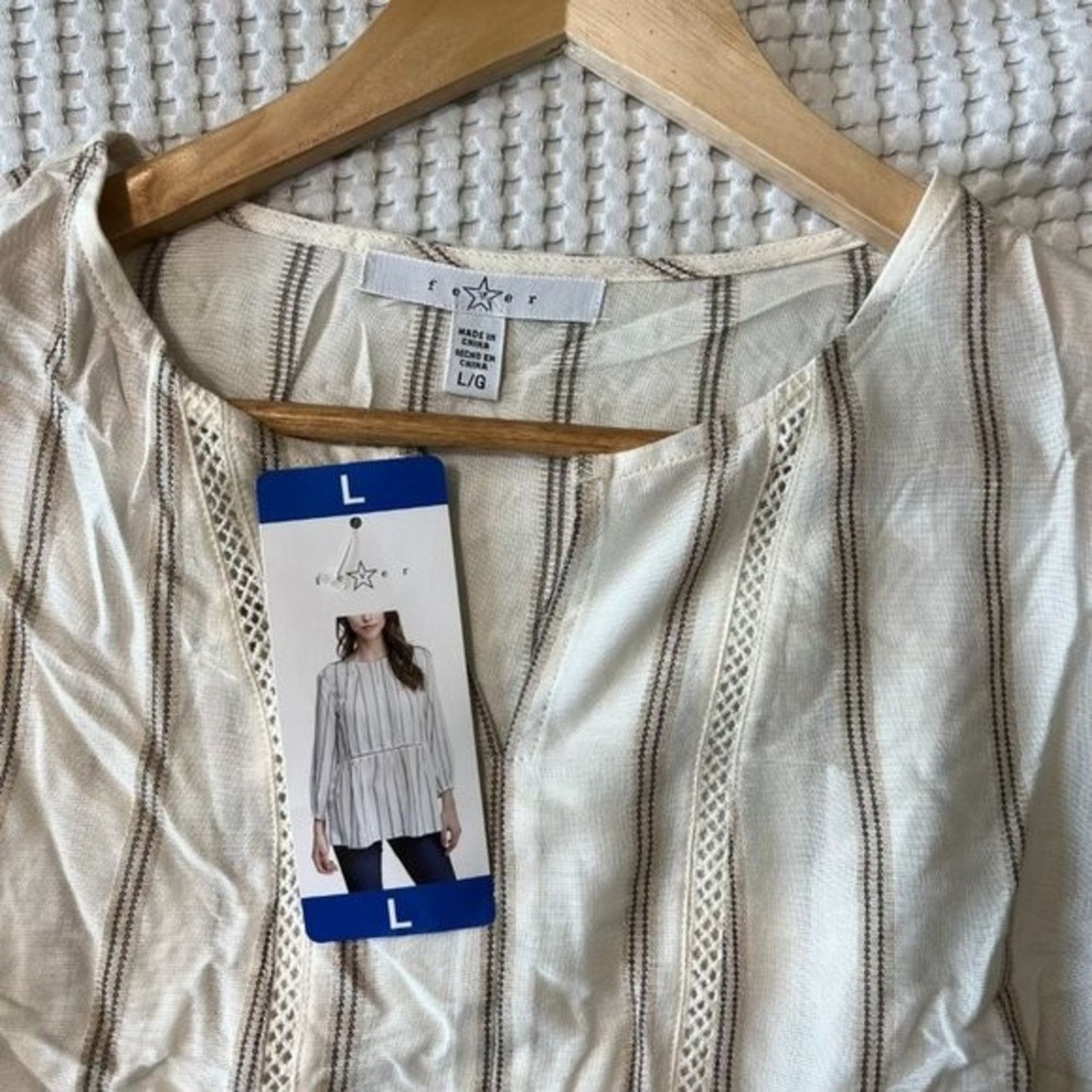 Other Women's Large NWT GranolaGirl Peplum Blouse Stripes Size L / US 10 / IT 46 - 4 Thumbnail