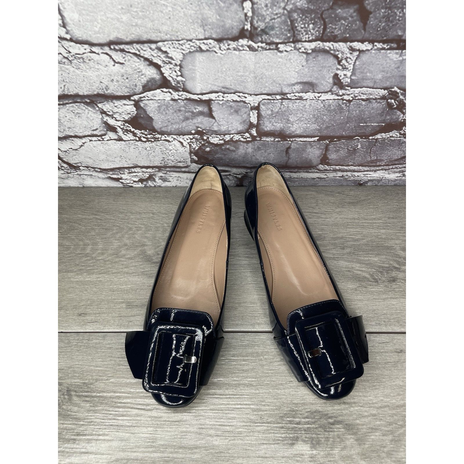 Whistles Whistles Navy Blue Patent Buckle Strap Pumps Block Heels Wo Size US 5.5 / IT 35.5 - 14 Thumbnail