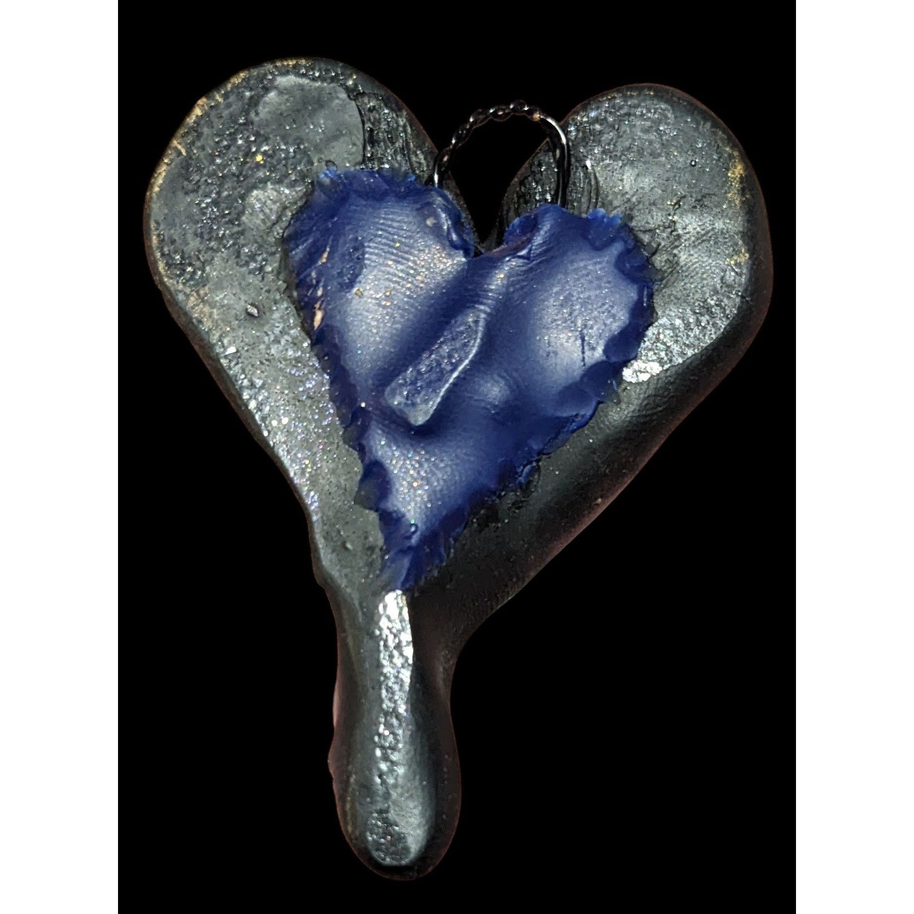 Handmade Gothic Handmade Patchwork Heart Metallic Pendant Size ONE SIZE - 3 Thumbnail