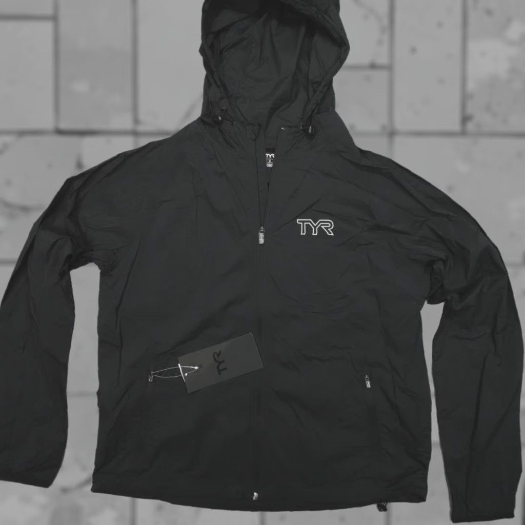 Vintage TYR Hydrosphere Atlas Windbreaker Jacket Women’s Size L Black Ventilated Zip Hooded Full Zip Lightweight Stretch Activewear Jacket Size L / US 10 / IT 46 - 1 Thumbnail