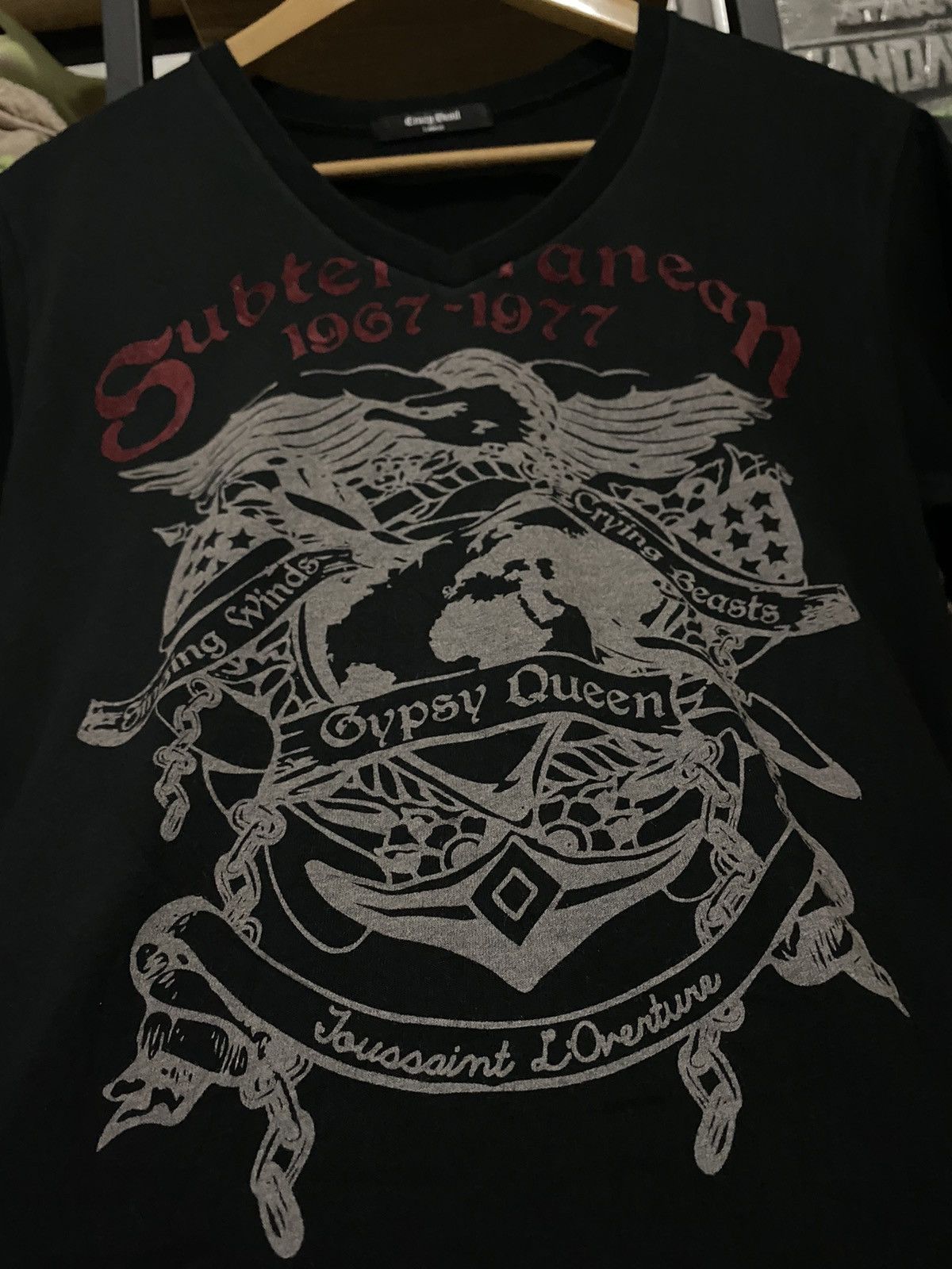 Japanese Brand Japan CRAZY DEVIL Eagle Gypsy Queen V Neck Tee Size US L / EU 52-54 / 3 - 2 Thumbnail