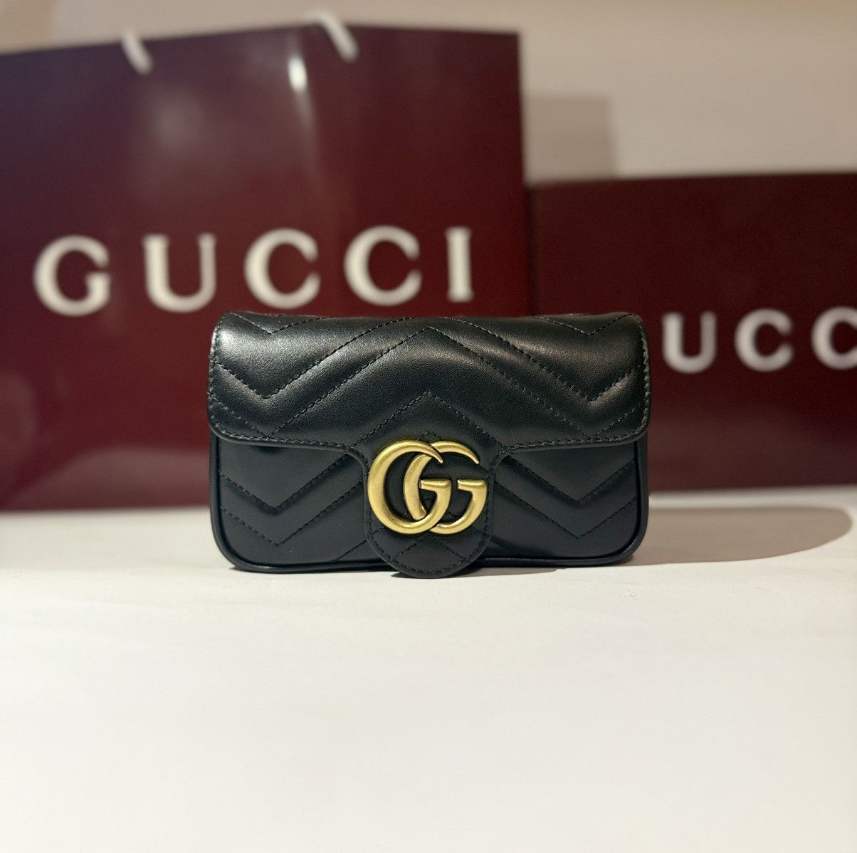 Gucci Gucci GG Super Mini Black Bag | Gucci Bag Size ONE SIZE - 1 Thumbnail