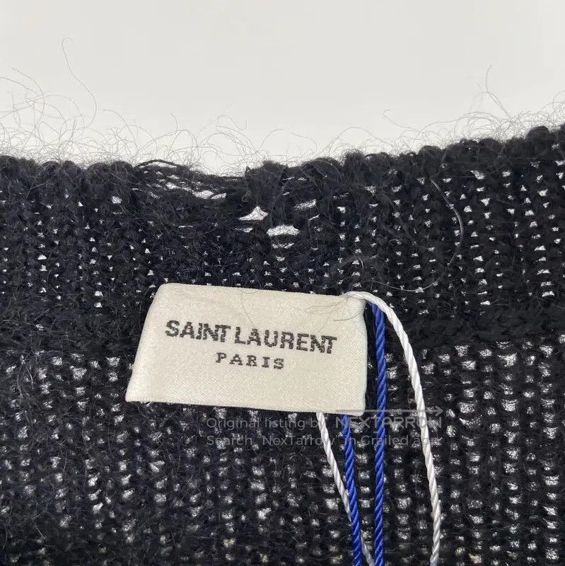 Yves Saint Laurent YSL Large Black Mohair Long Sleeve Knit Sweater . Size XL / US 12-14 / IT 48-50 - 6 Thumbnail