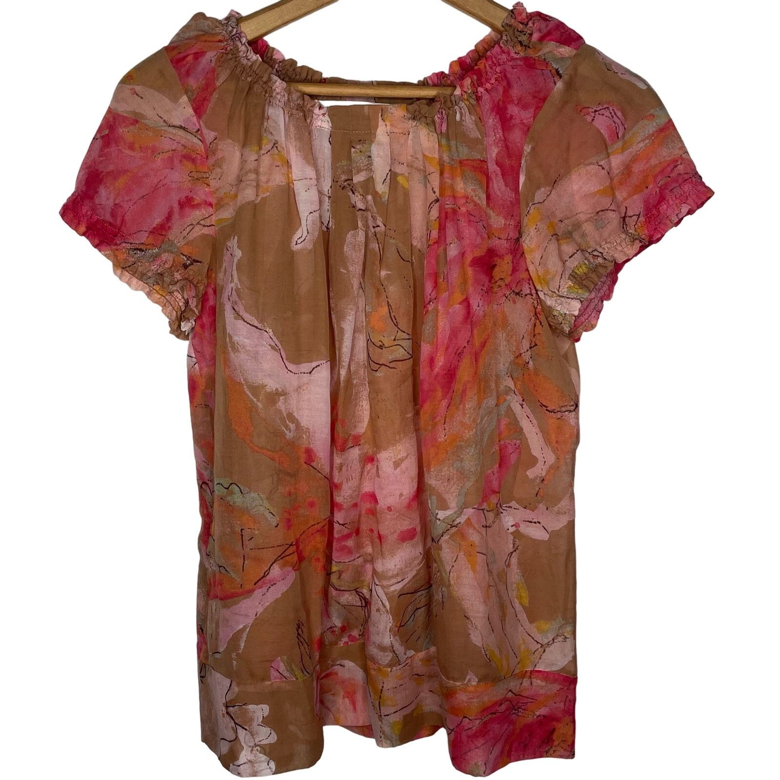 Diane von Furstenberg NWOT Diane Von Furstenberg Blouse Silk Cotton Blend Size S / US 4 / IT 40 - 1 Thumbnail