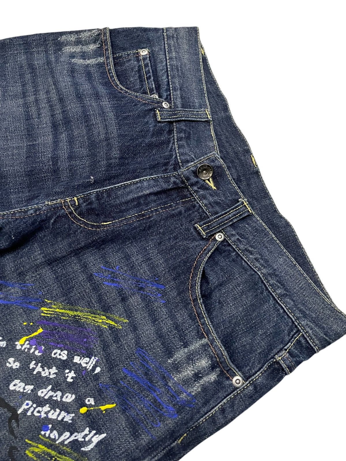 Japanese Brand × PPFM × semanticdesign Semantic Design Poems Paint splatter Flared Denim Pants Size US 31 - 14 Thumbnail