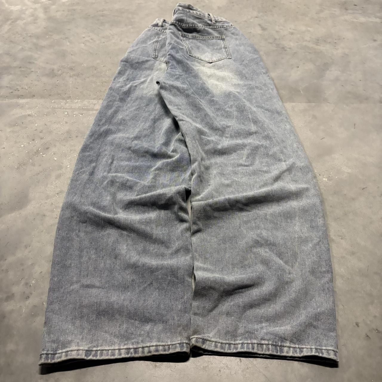 Japanese Brand × Vintage Crazy Vintage Y2K/2000s Baggy Faded Wash Distressed Skater Denim Jeans! Size US 31 - 4 Thumbnail
