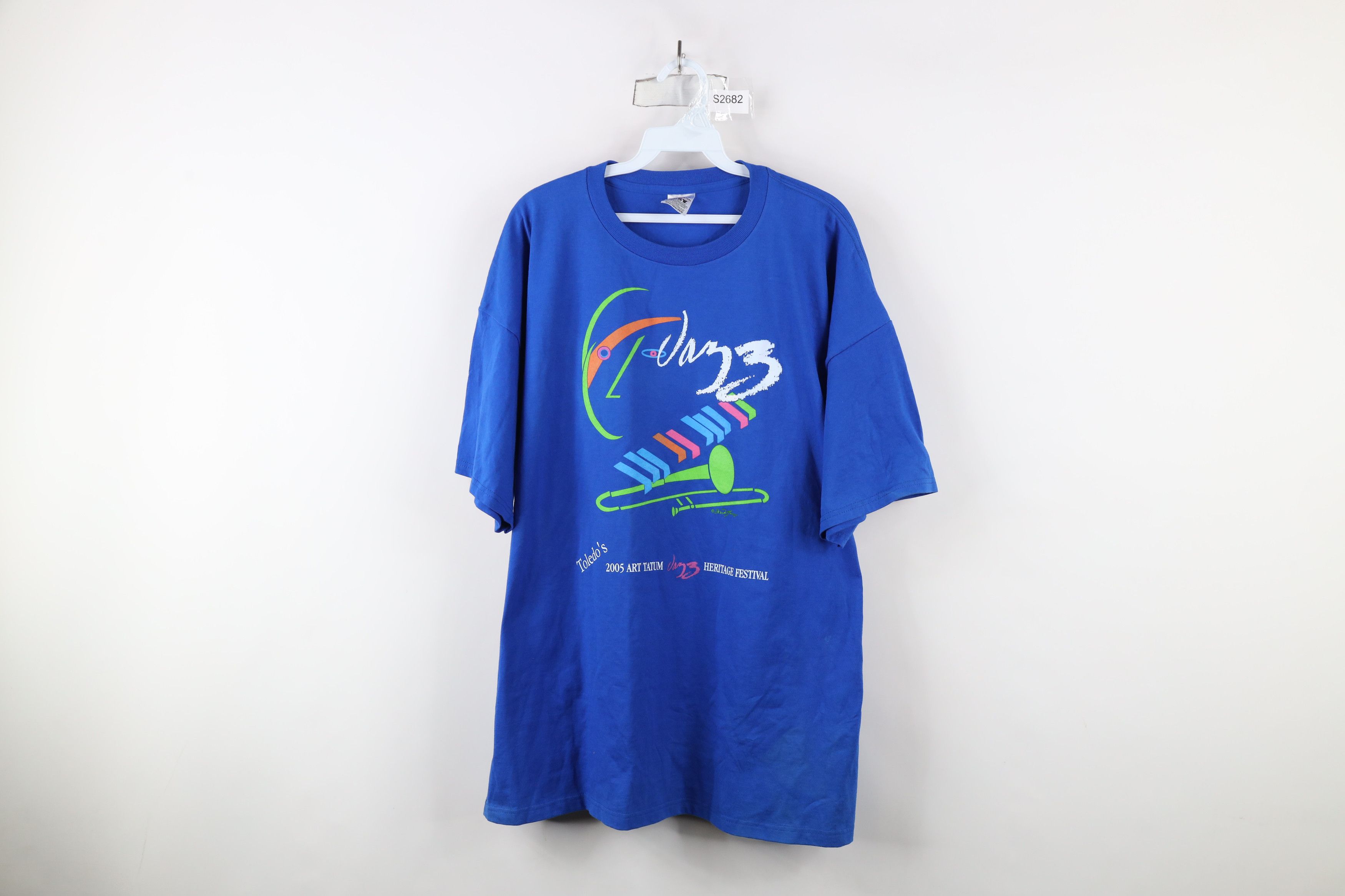 Vintage Vintage Y2K Art Tatum Jazz Heritage Festival T-Shirt Blue Size US XXL / EU 58 / 5 - 1 Thumbnail