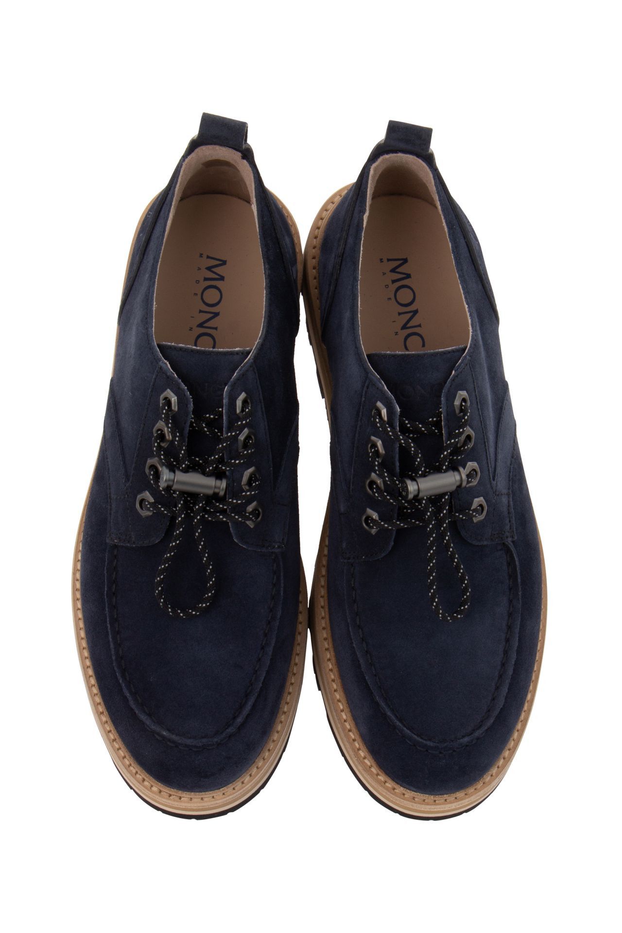 Moncler o1y0225 Leather Laced Shoes in Navy Blue Size US 10 / EU 43 - 4 Thumbnail
